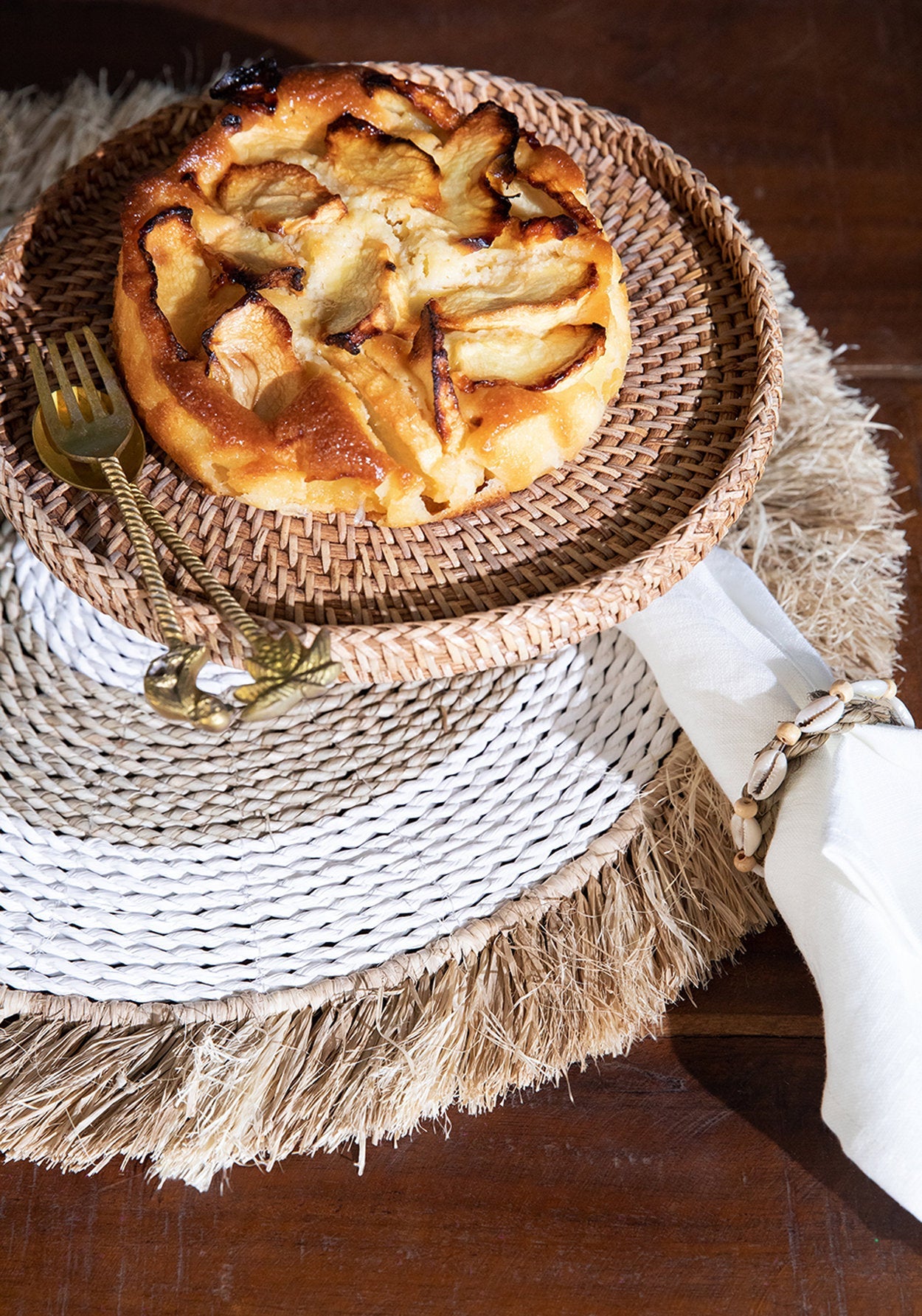 De Seagrass Raffia Placemat Naturel Wit Bazar Bizar