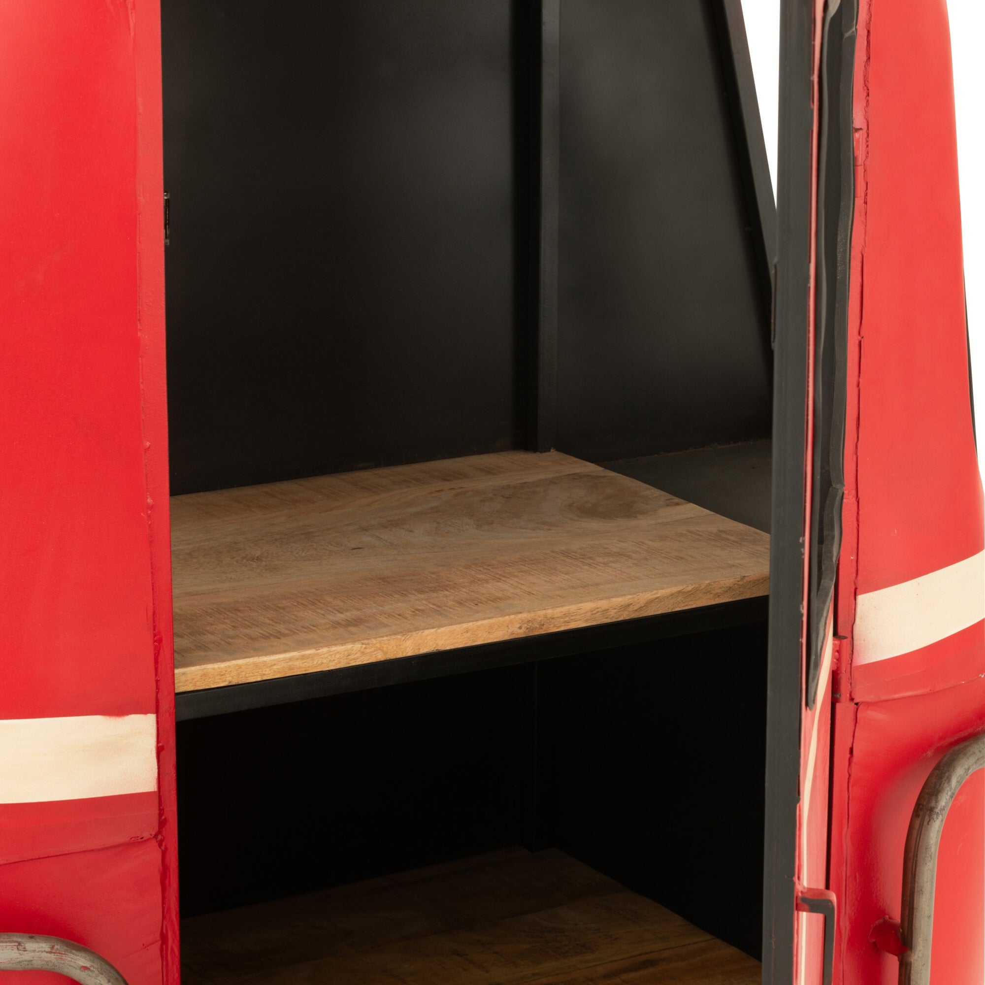 Barmeubel Kabelwagen Ijzer/Mangohout Rood J-Line