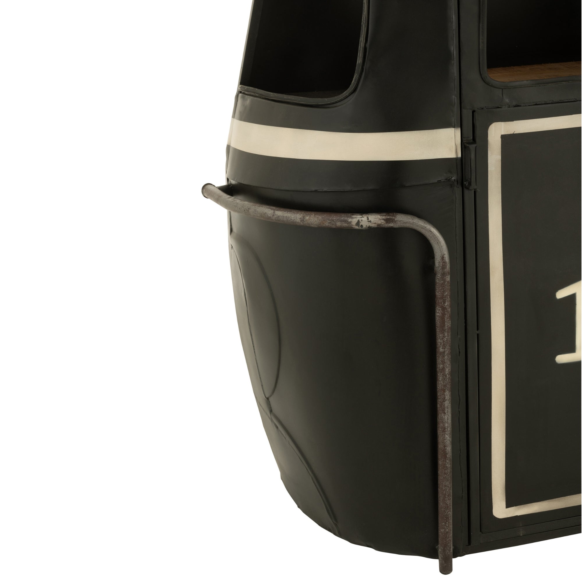 Barmeubel Kabelwagen Ijzer/Mangohout Zwart/Wit J-Line