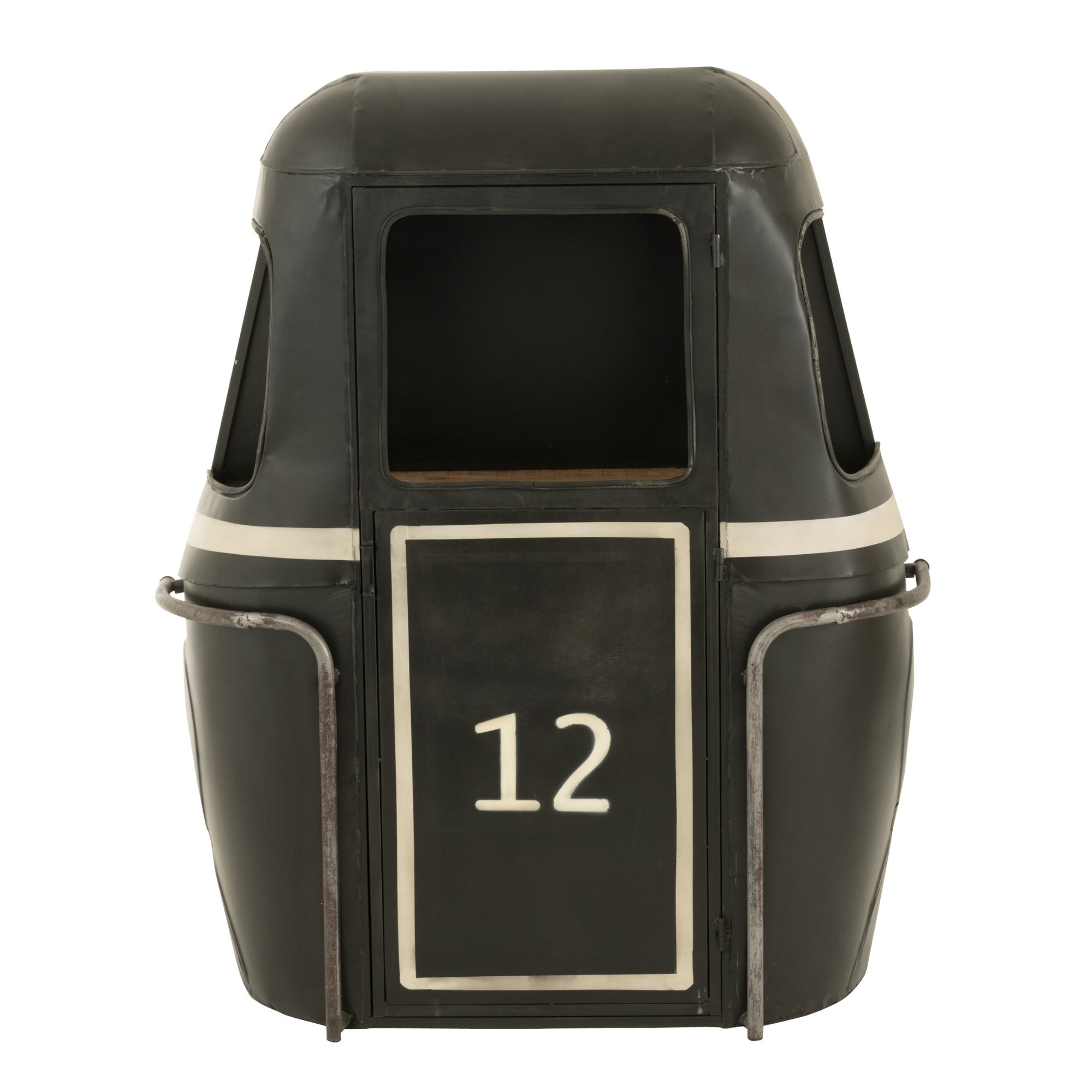 Barmeubel Kabelwagen Ijzer/Mangohout Zwart/Wit J-Line