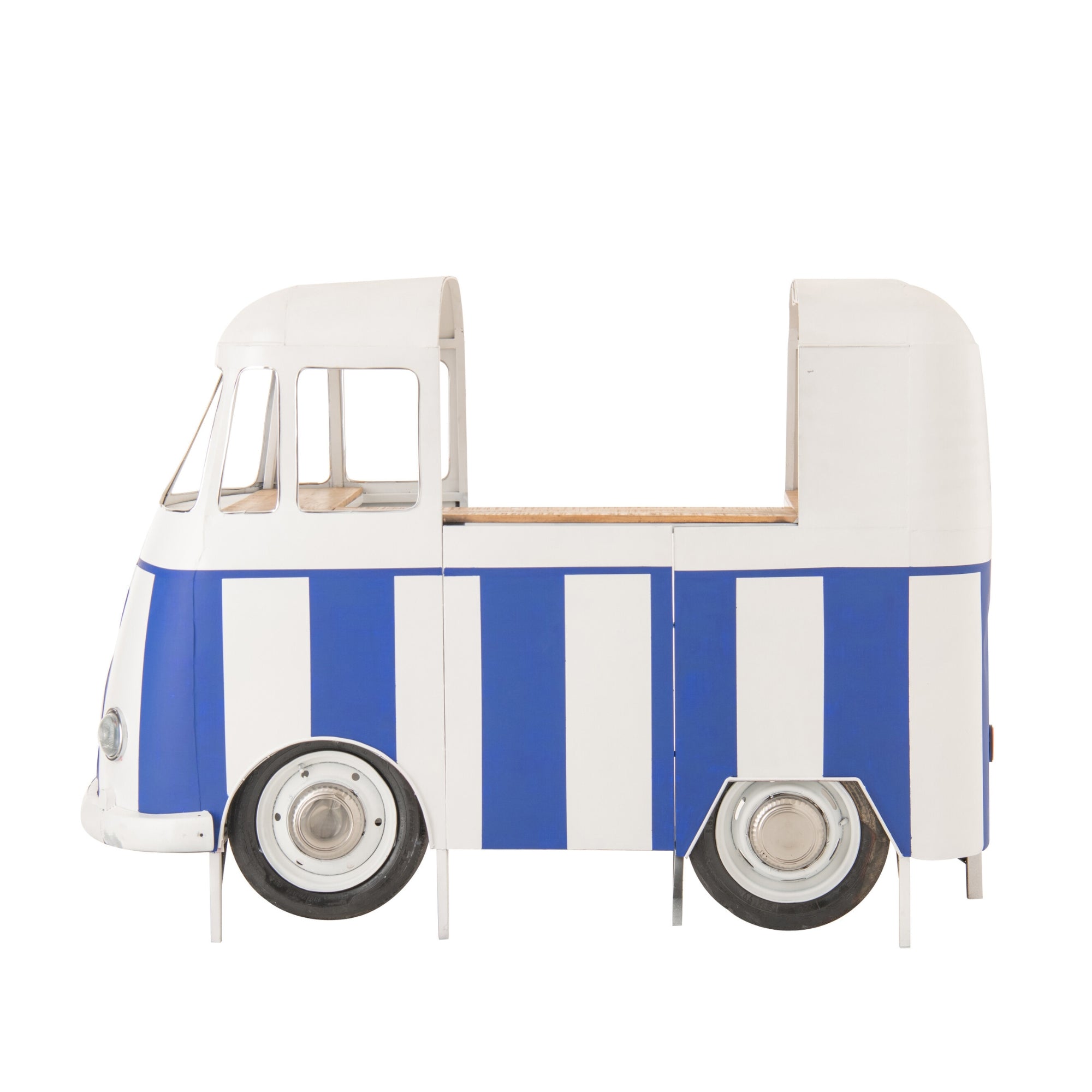 Barmeubel Retro Camper Blauw/Wit J-Line