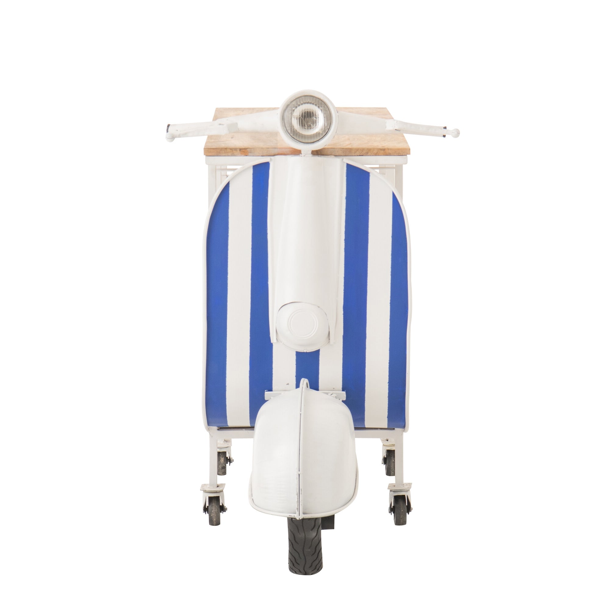 Barmeubel Retro Scooter Gestreept Ijzer Blauw Wit J-Line