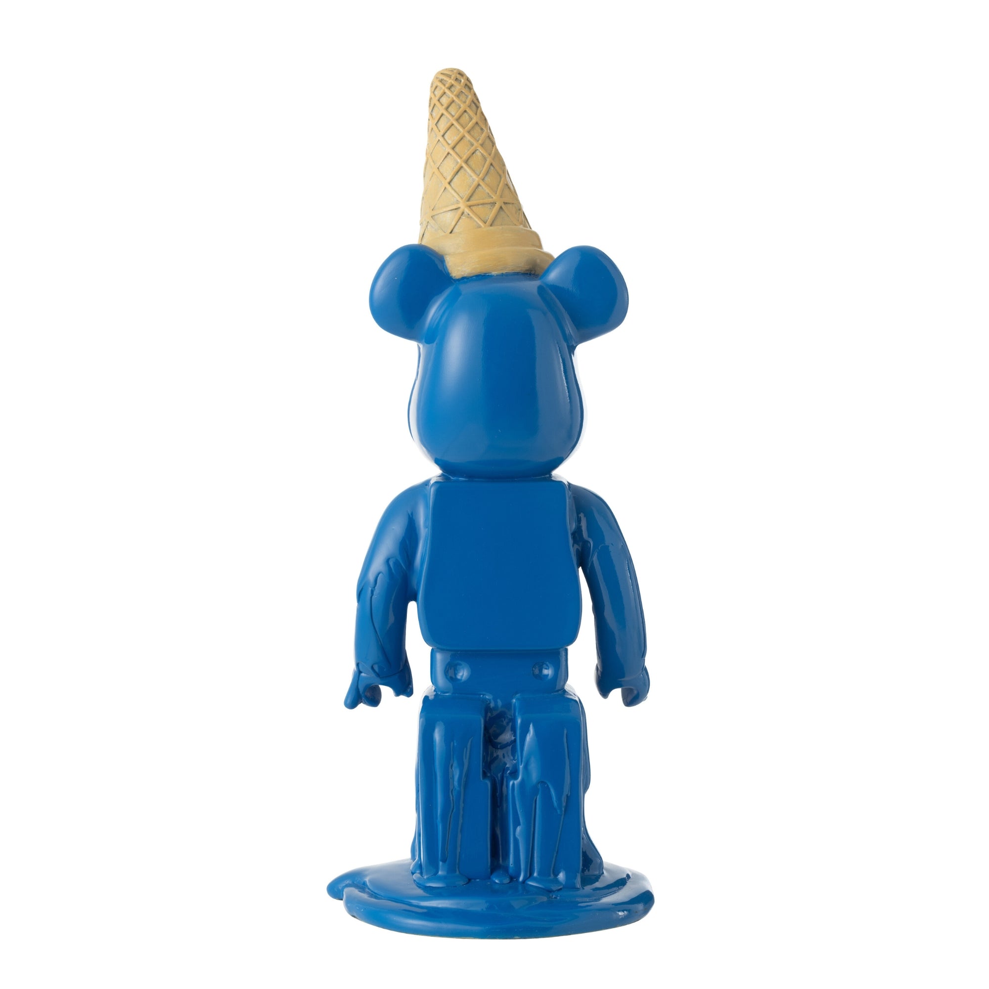 Beertje met IJshoorn op Hoofd Blauw Beeldje J-Line