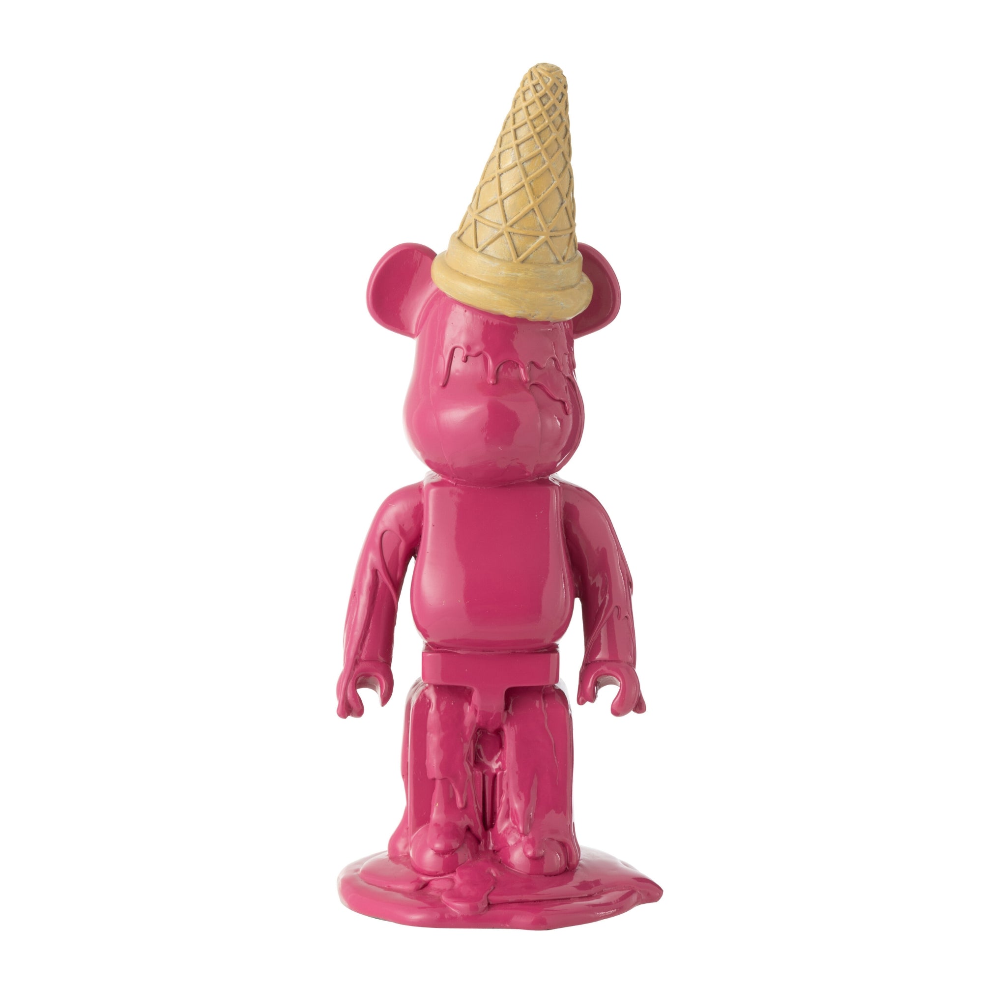 Beertje met IJshoorn op Hoofd Roze Beeldje J-Line