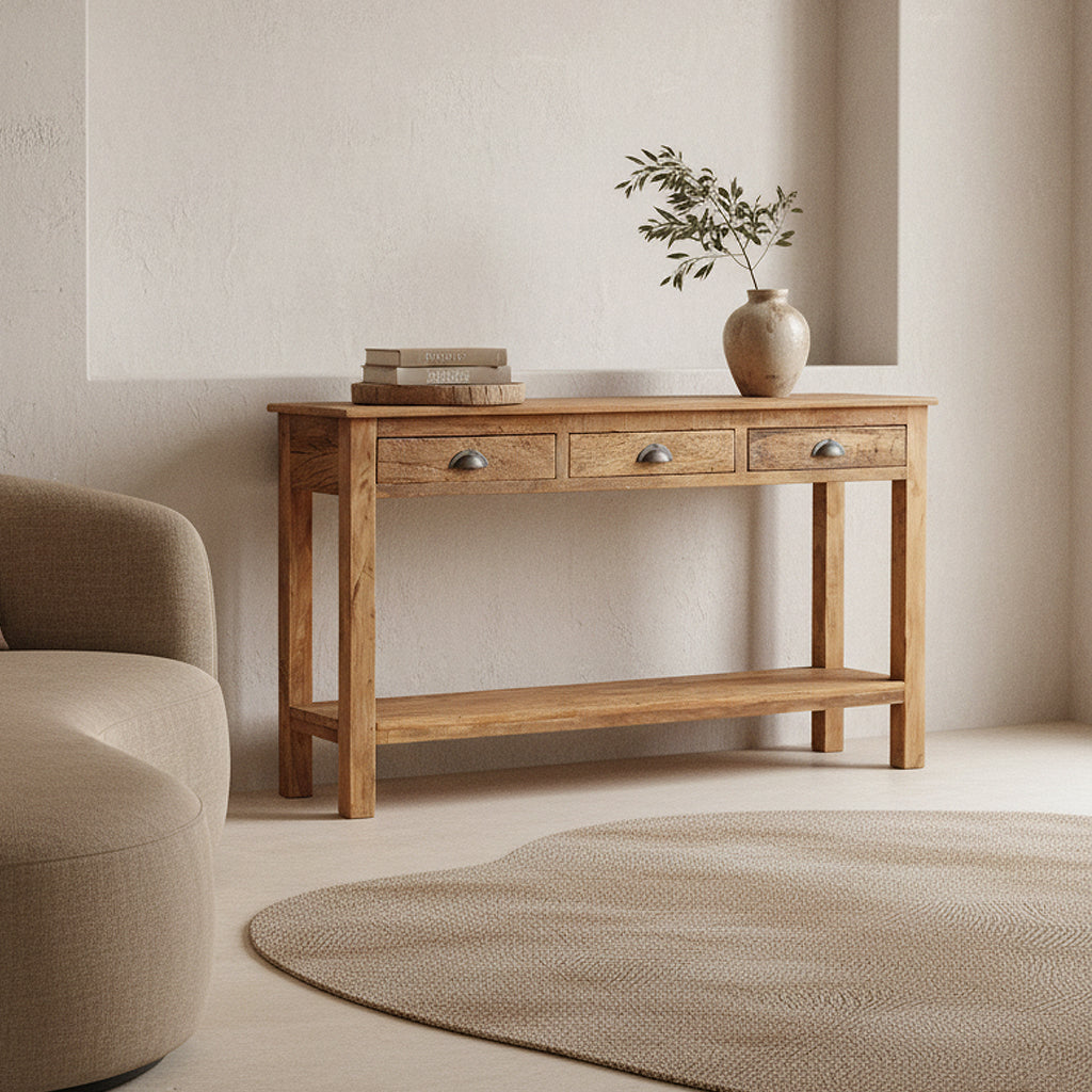 Sidetable Farmwood Met 3 Lades Raw Materials
