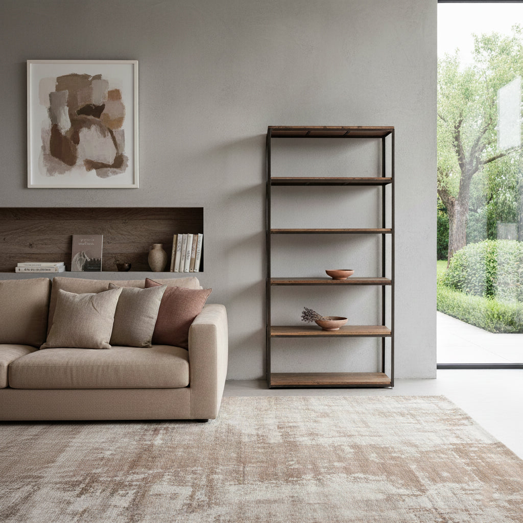 Factory Wandkast Met Houten Planken Raw Materials