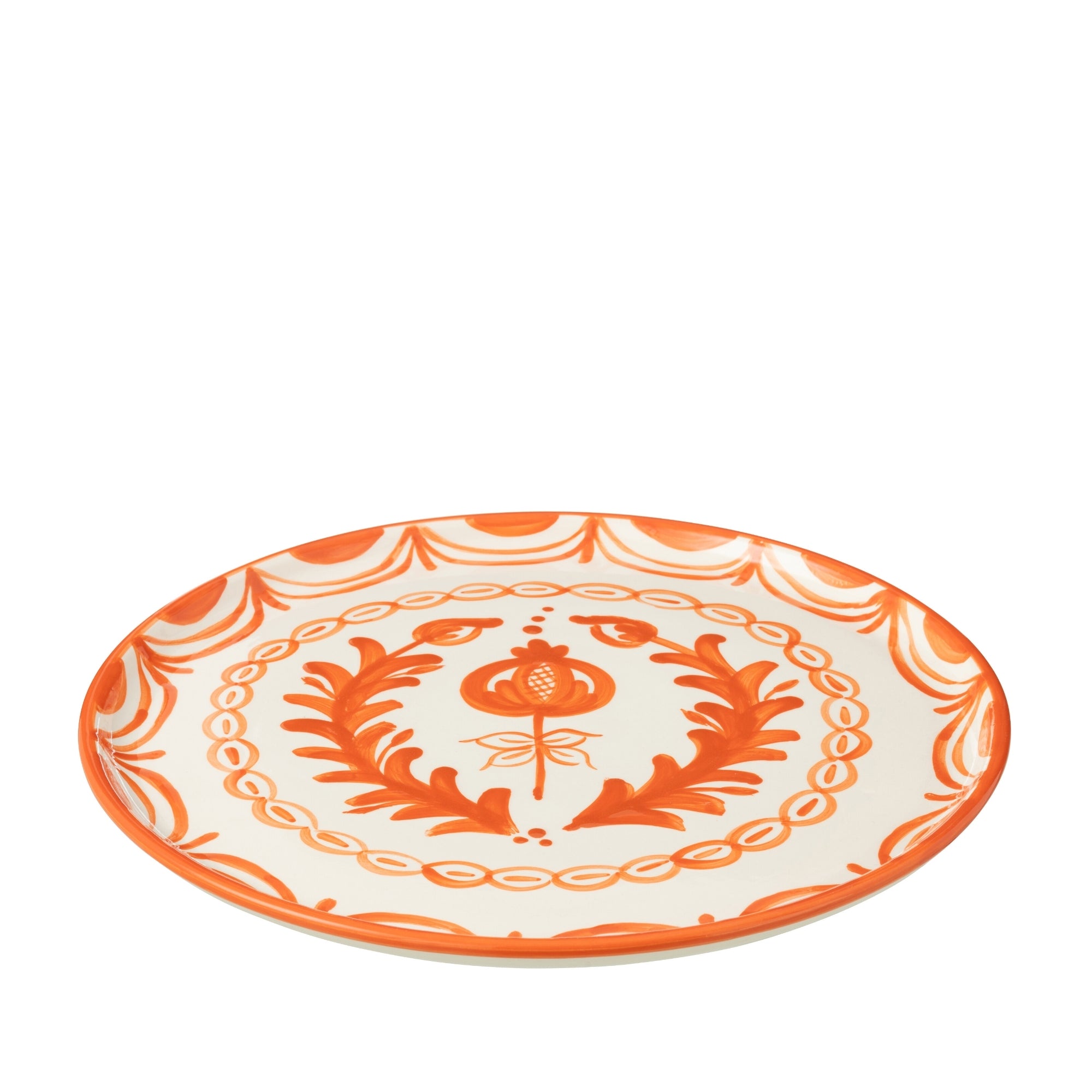 Dinerbord Granada Motief Oranje/Wit Keramiek J-Line