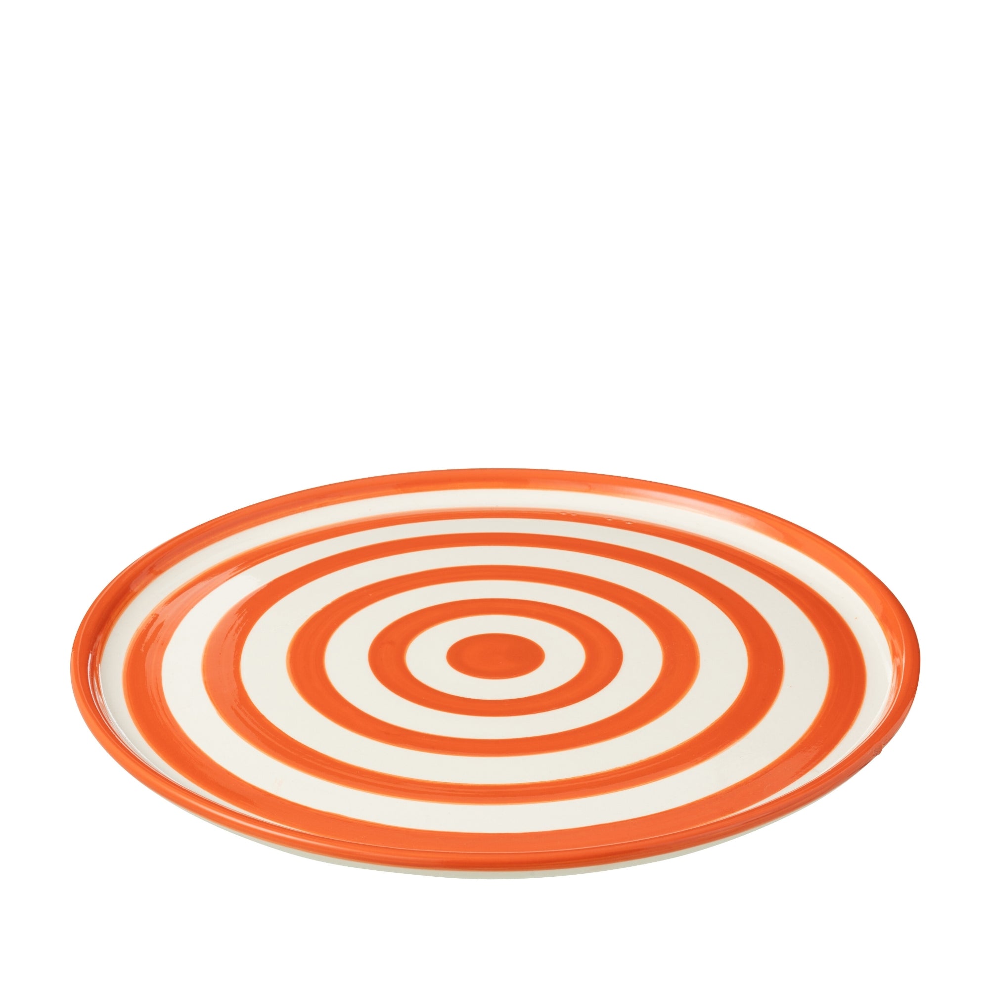 Dinerbord Granada Strepen Oranje/Wit Keramiek J-Line