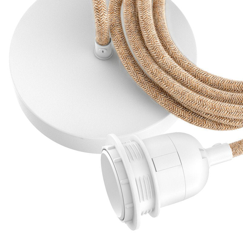 Plafondarmatuur met 1 fitting Naturel Wit