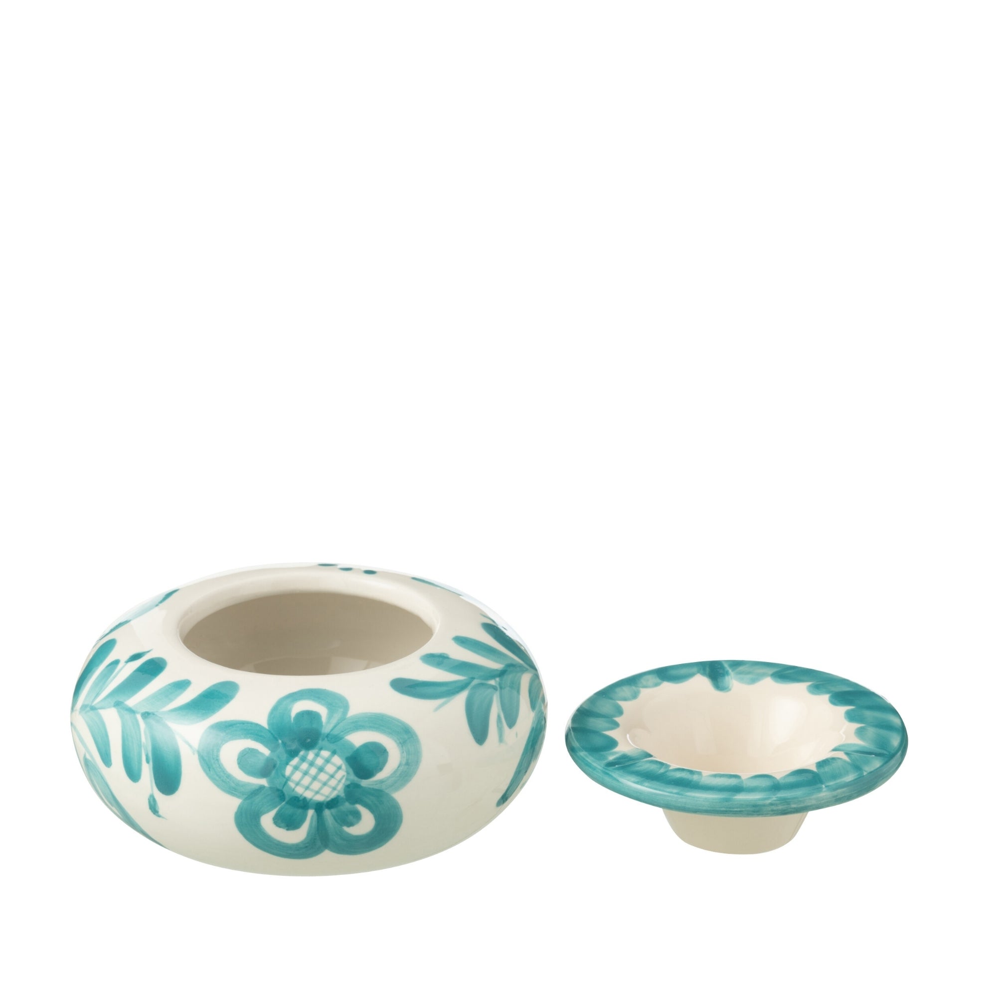 Grote Asbak Granada Motief Aqua/Wit Keramiek J-Line