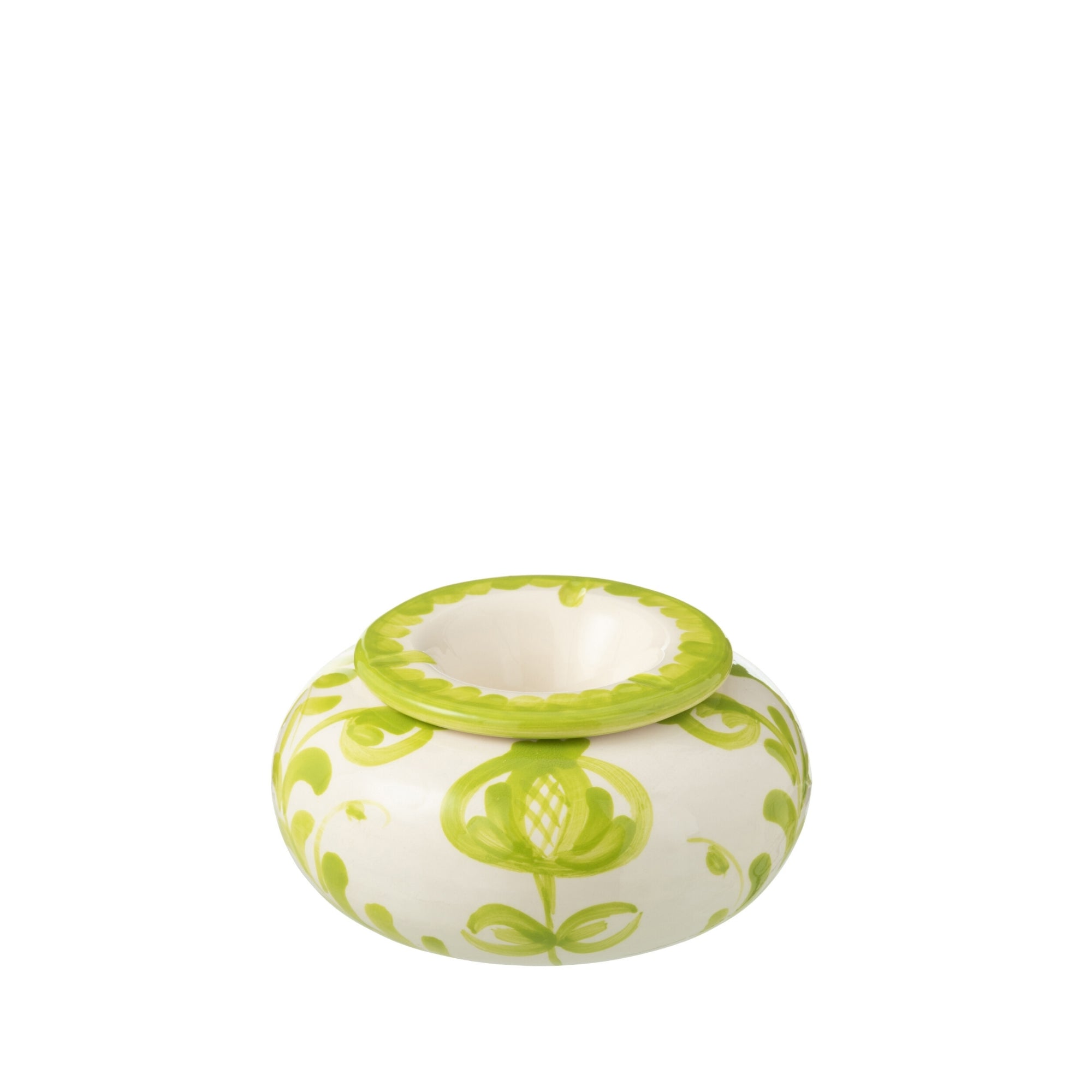 Grote Asbak Granada Motief Groen/Wit Keramiek J-Line