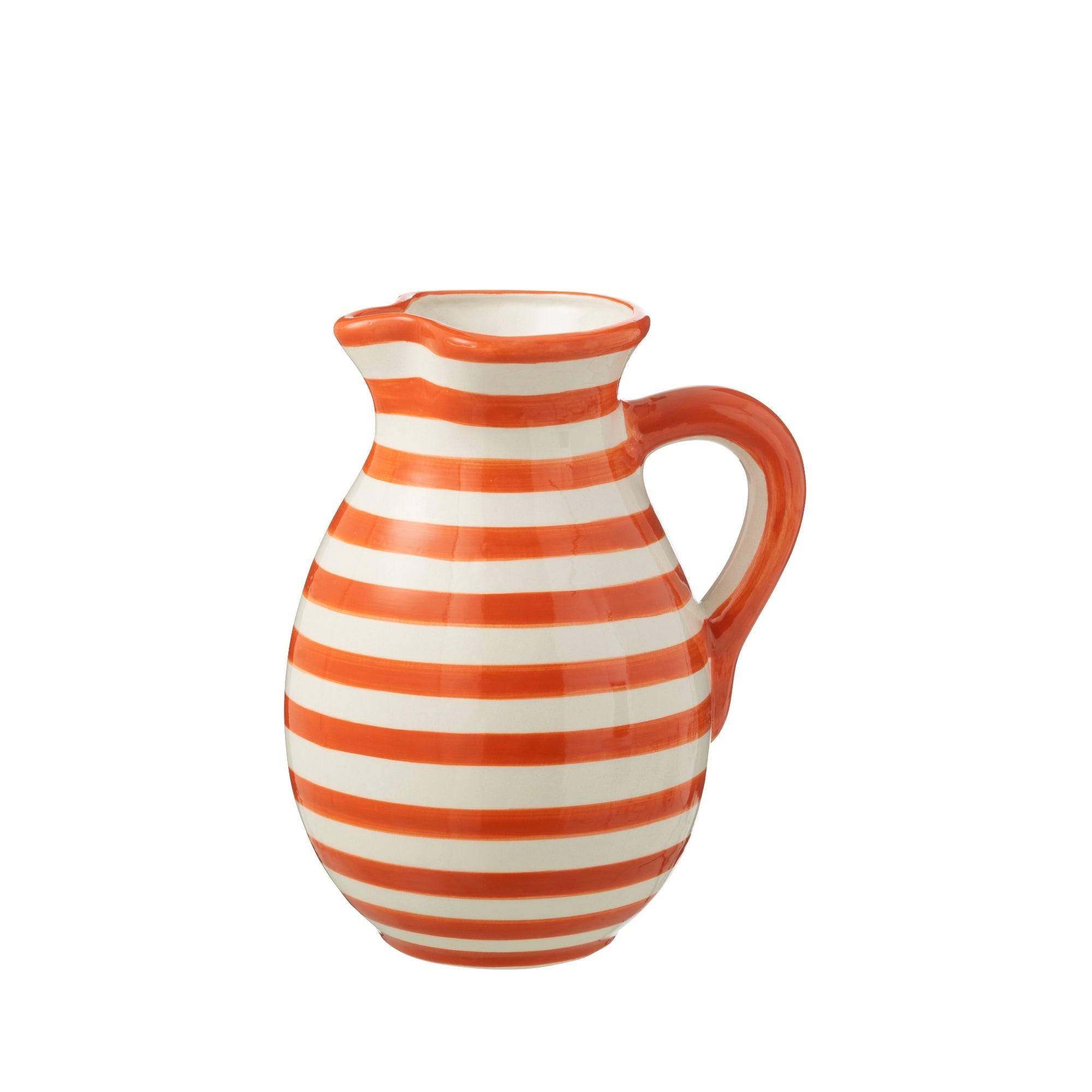 Grote Kan Granada Strepen Oranje/Wit Keramiek J-Line