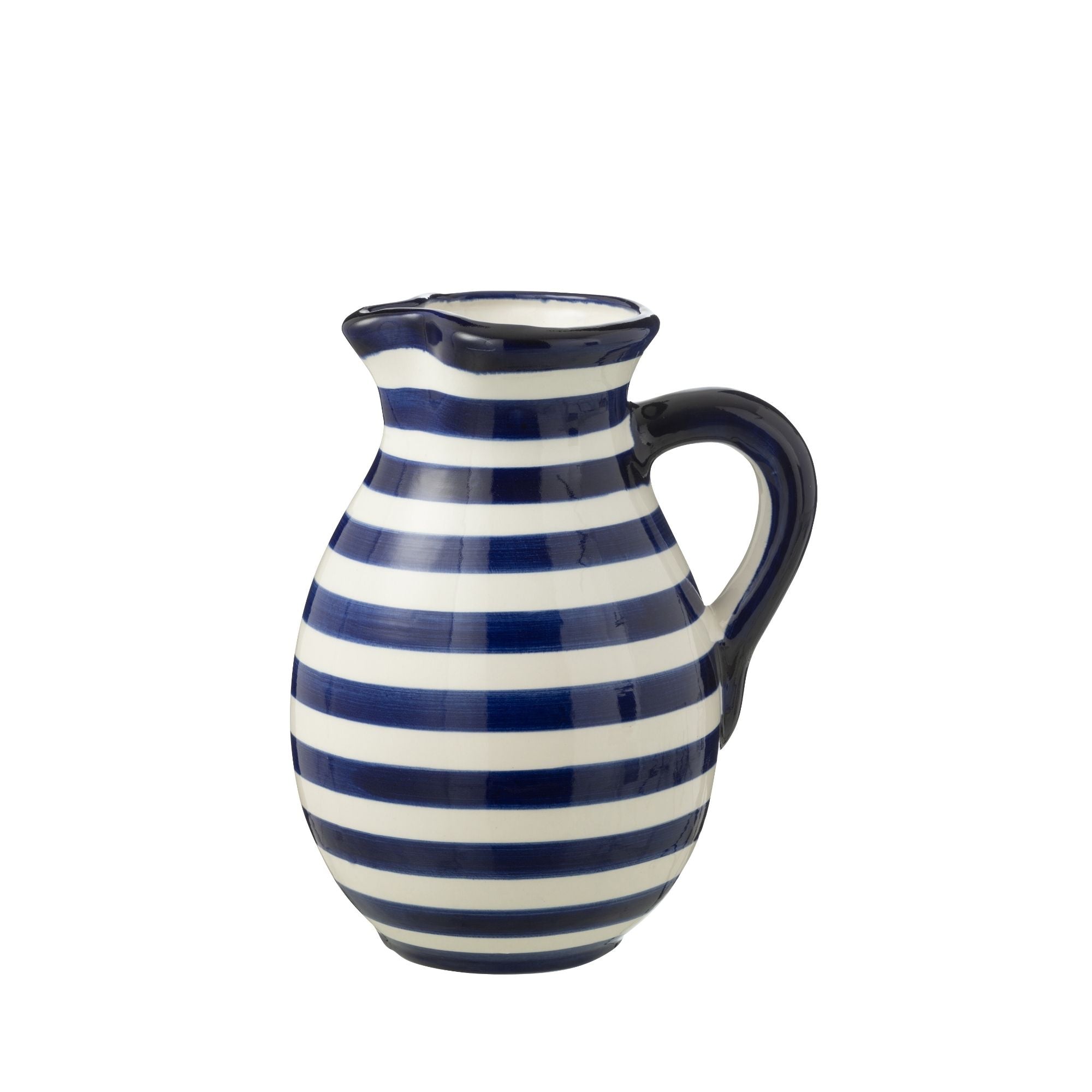 Grote Kan Granada Strepen Cobalt Blauw/Wit Keramiek J-Line