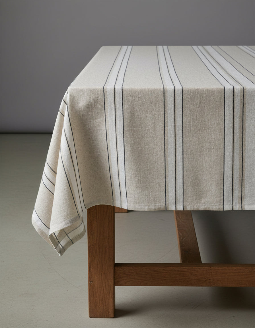 Het Provence Tafelkleed - Natuurlijk Zwart Wit - 150x250