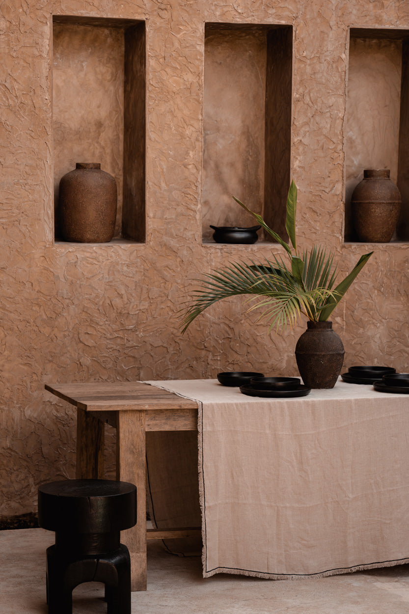 Het Tuscany Tafelkleed Naturel Zwart 150x300 Bazar Bizar
