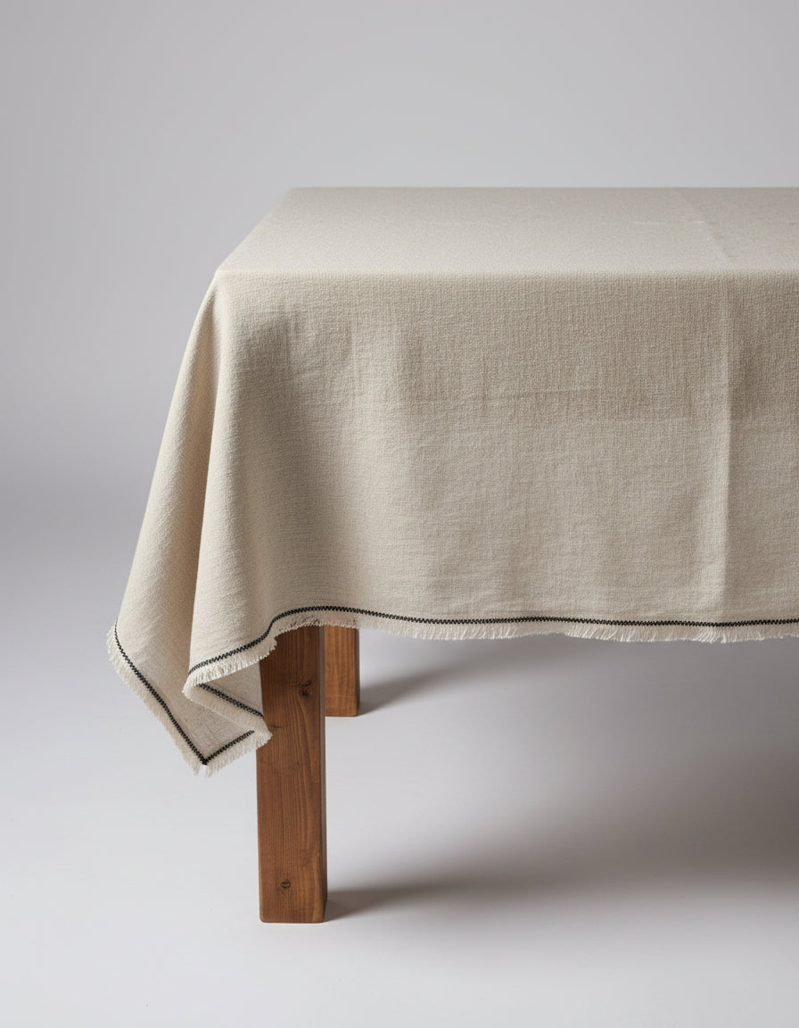 Het Tuscany Tafelkleed Naturel Zwart 150x300 Bazar Bizar