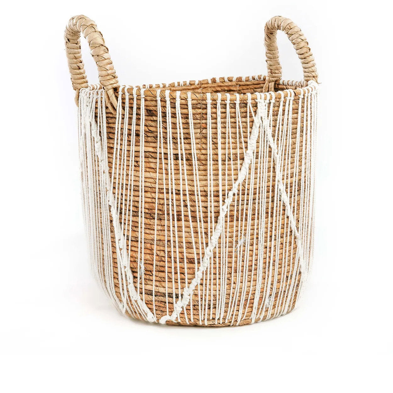 De Straight Stitched Macramé Mand - L