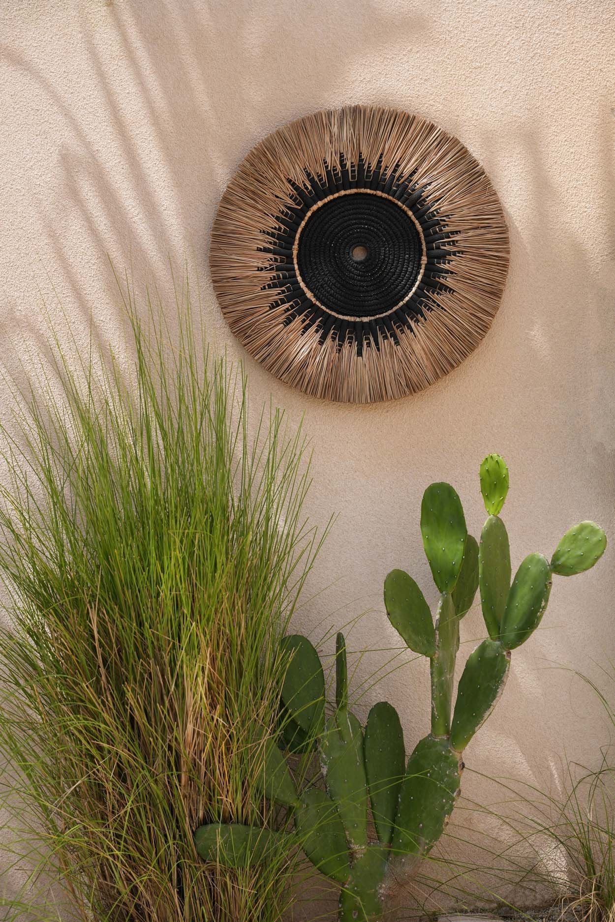 De Raffia Macrame Muurdecoratie - Naturel Zwart