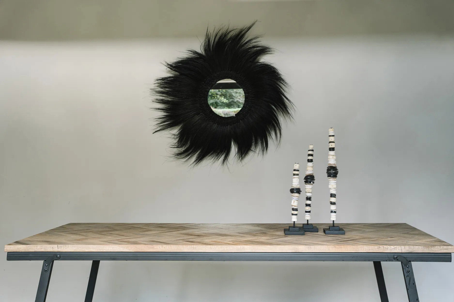 De Simba Spiegel - Zwart - M 70x70cm