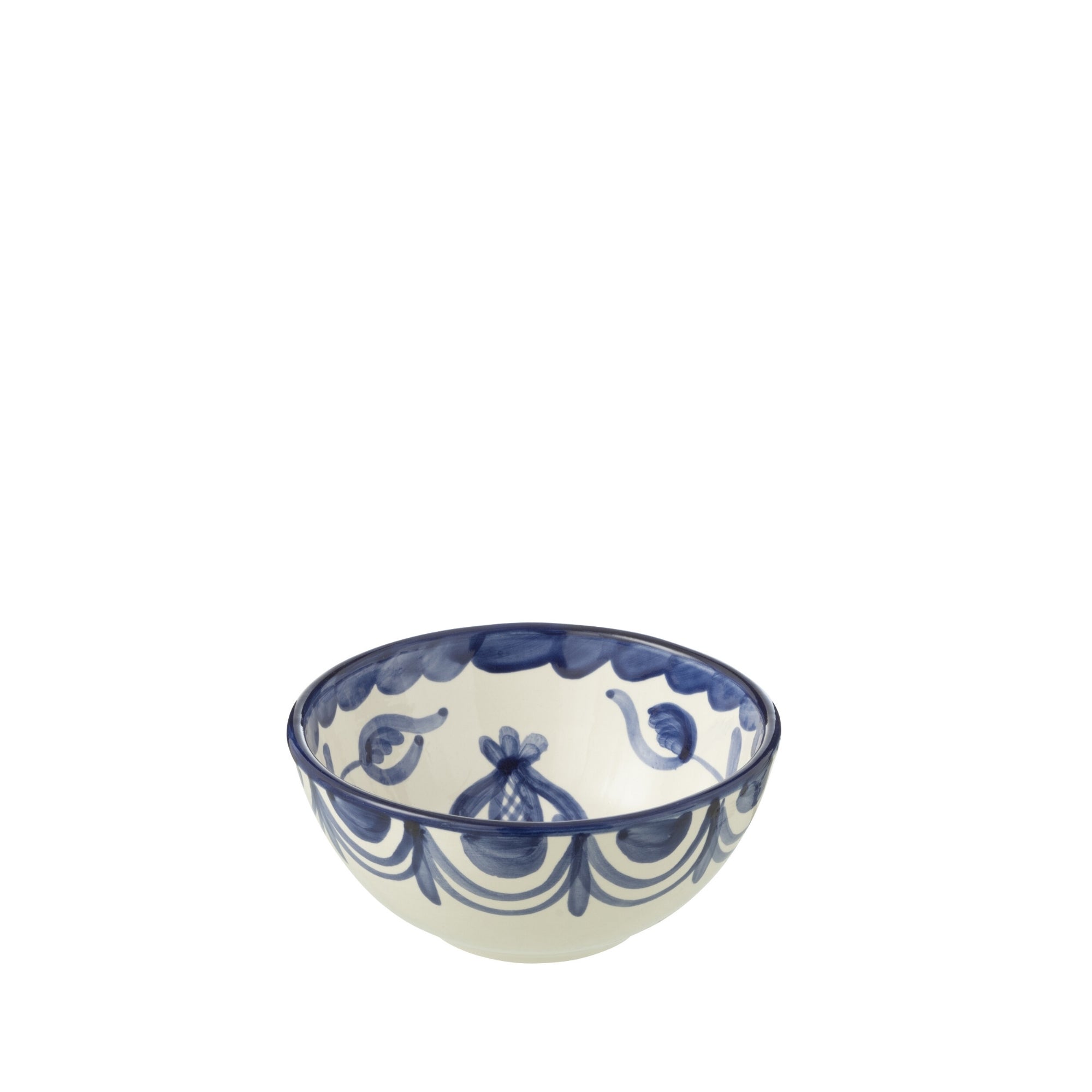 Kleine Hoge Kom Granada Motief Cobalt Blauw/Wit Keramiek J-Line