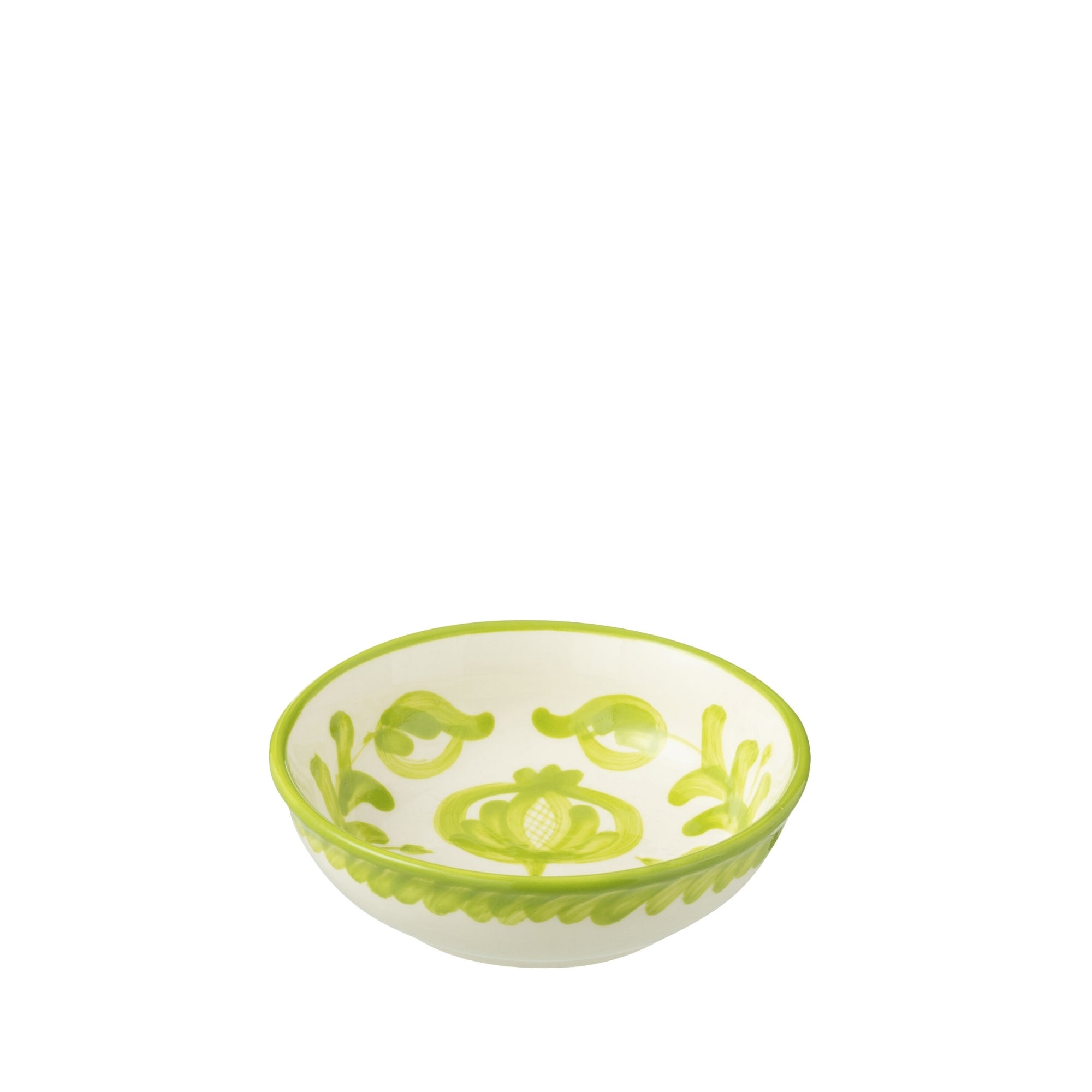 Kleine Lage Kom Granada Motief Groen/Wit Keramiek J-Line