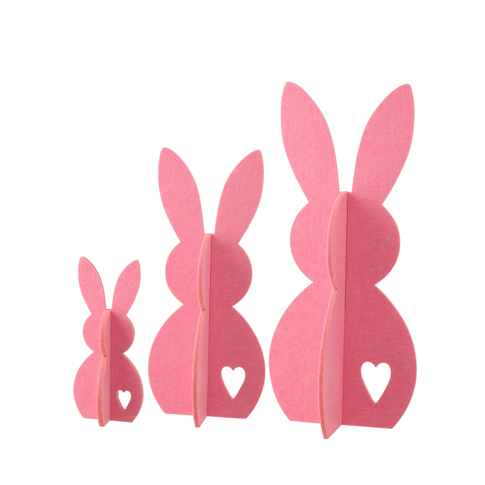 Paasdecoratie Roze Konijn Vilt Set van 3 J-Line