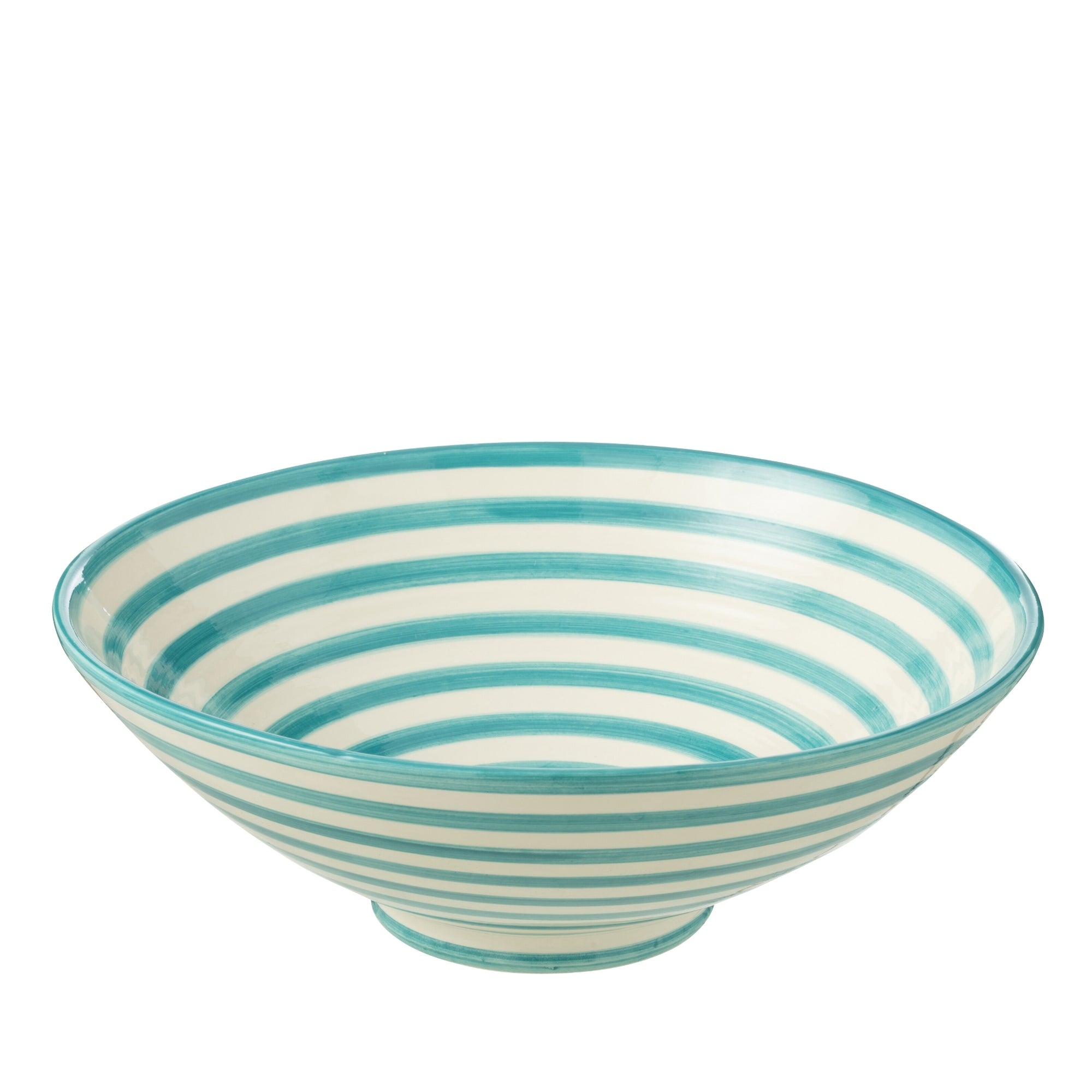 Lebrillo Schaal Granada Strepen Aqua/Wit J-Line