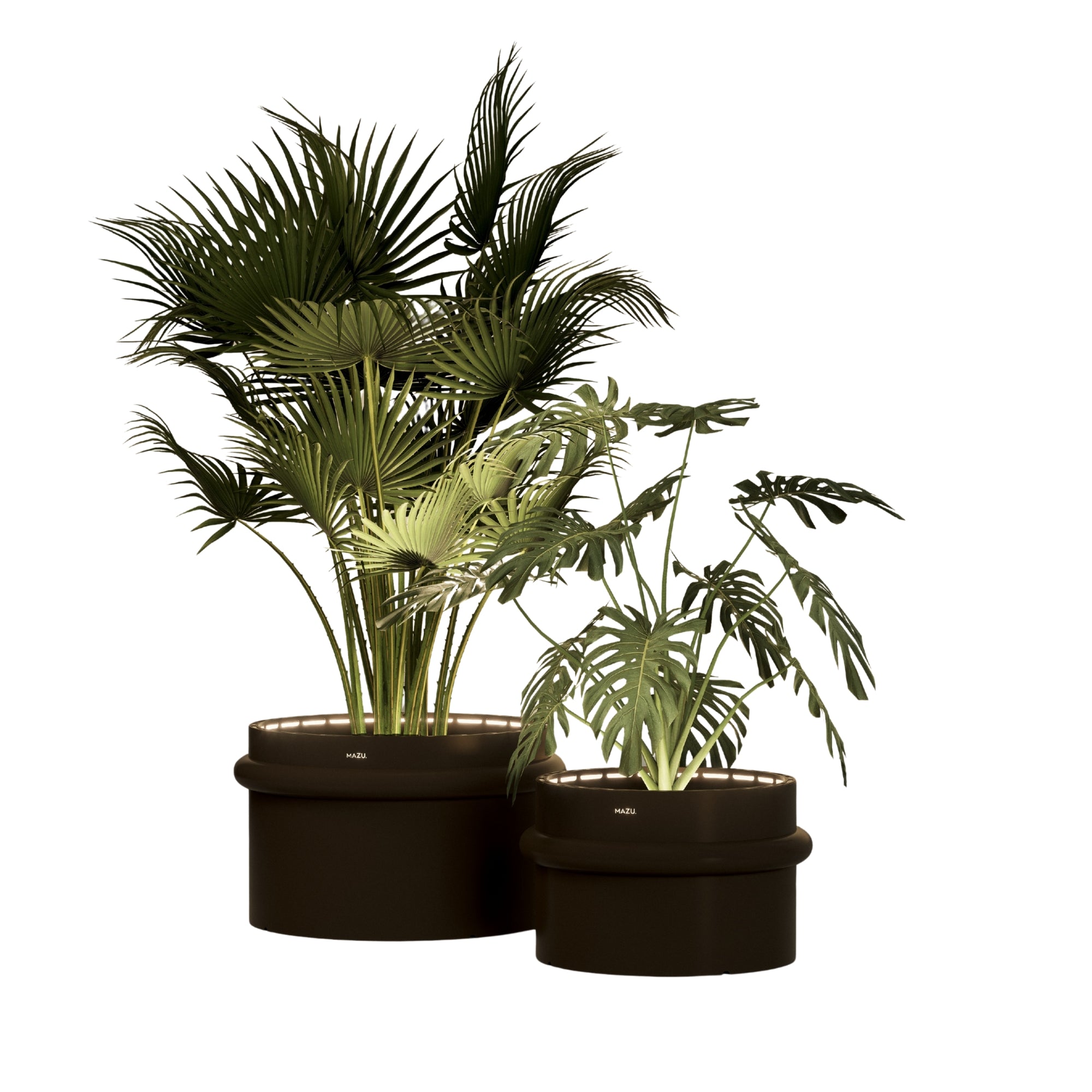 MAZU Nautilus Luxe LED Plantenpot Zwart Bruin