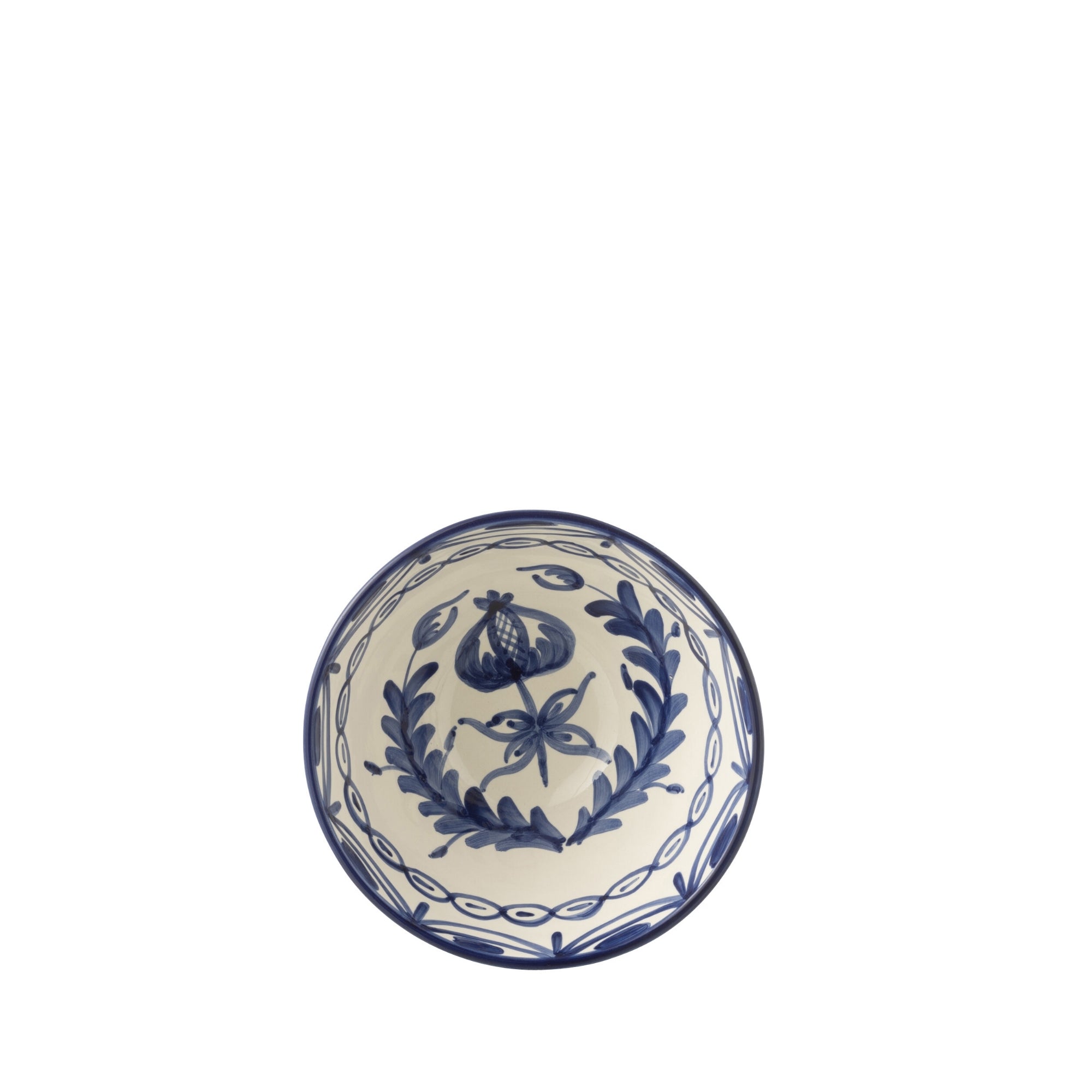 Medium Hoge Kom Granada Motief Cobalt Blauw/Wit Keramiek J-Line