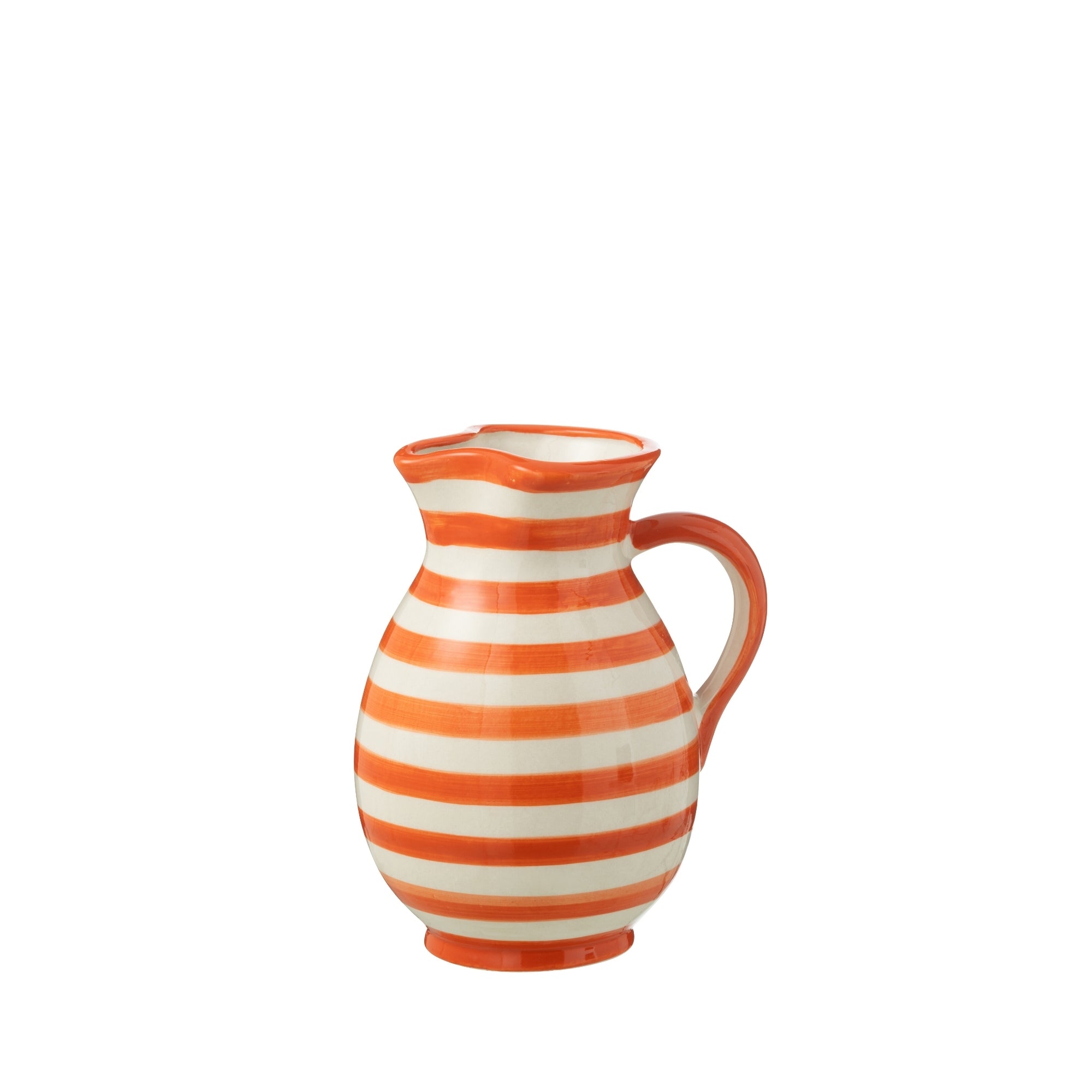 Medium Kan Granada Strepen Oranje/Wit Keramiek J-Line