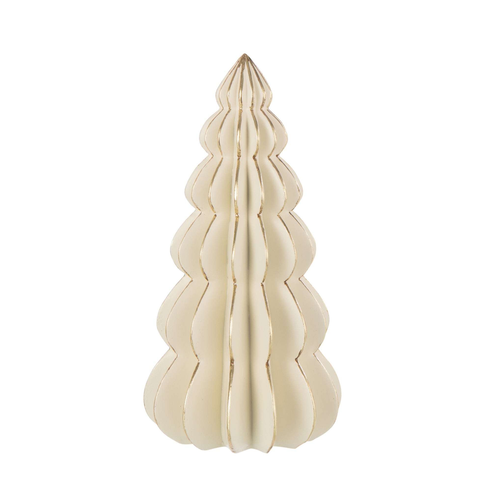 Kerstboom Origami Kalk Wit/Goudkleurig Large H35cm J-Line