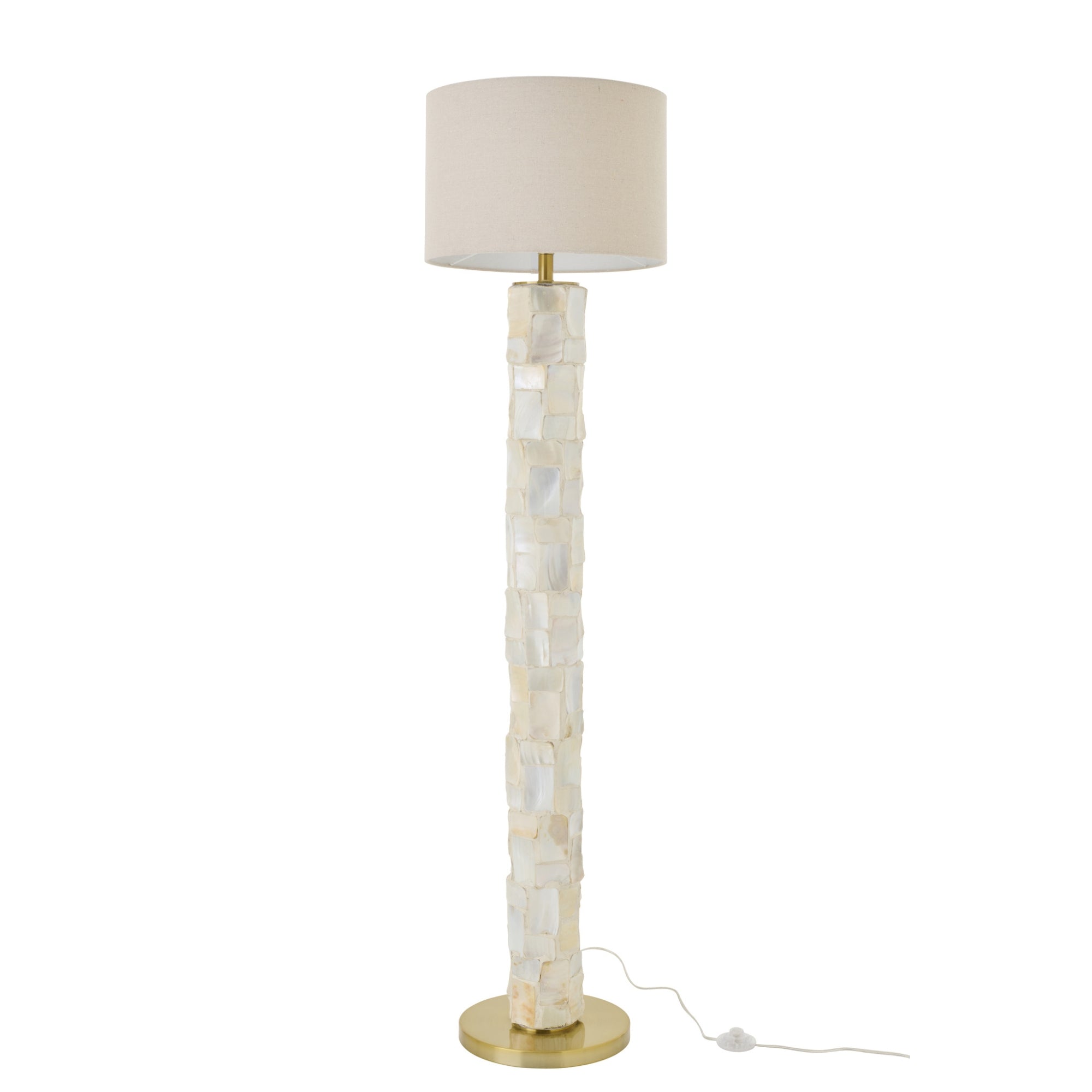 Staanlamp Pareleffect Schelp Gebroken Wit/Lichtbeige J-Line