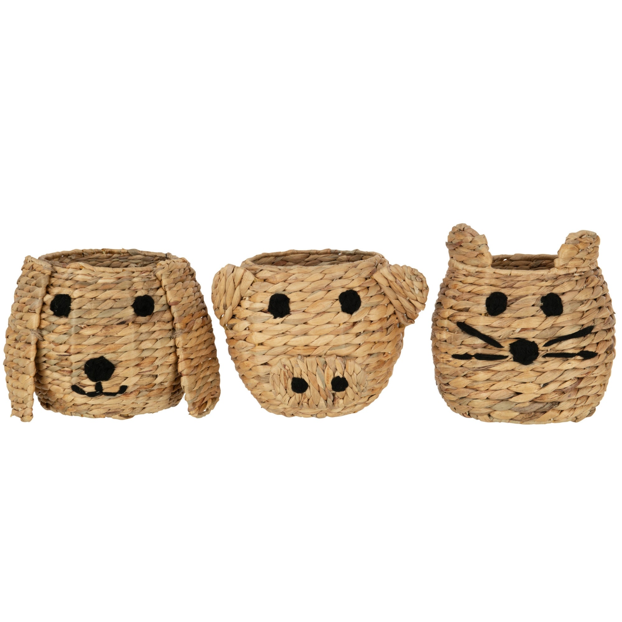 Mand Kat/Hond/Varken Waterhyacinth Naturel Assortiment Van 3 J-Line