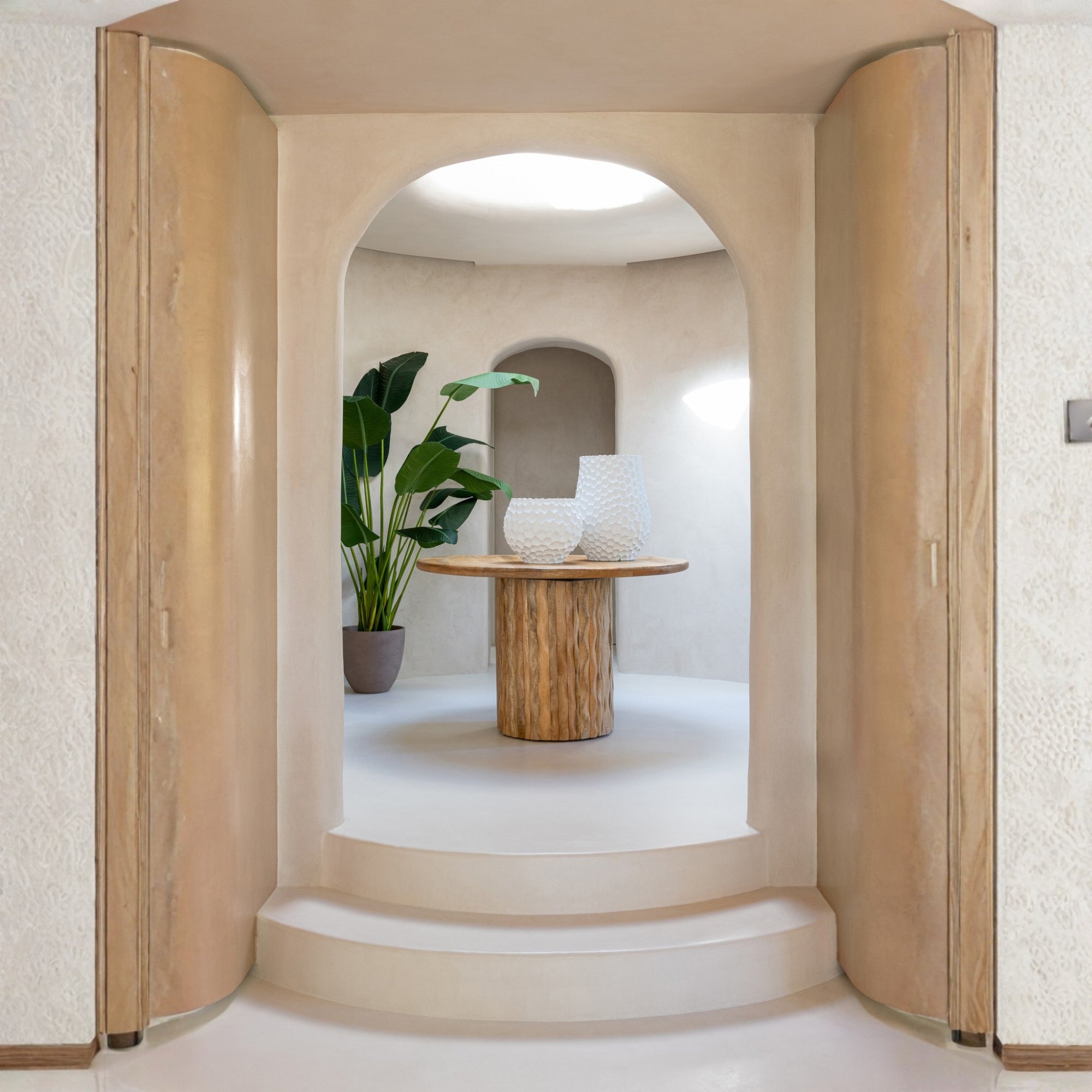 Bloempot Inkepingen + Buiten Zand Wit Small J-Line