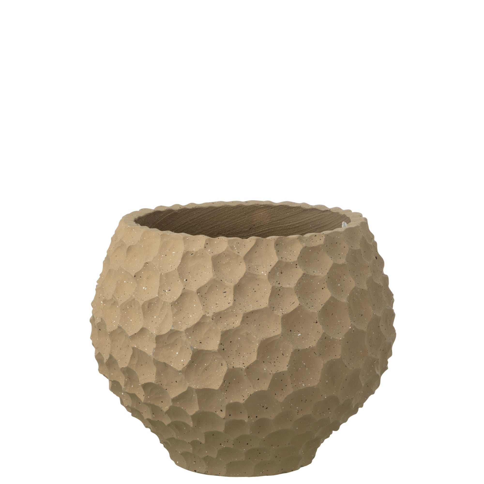 Bloempot Inkepingen + Buiten Zand Taupe Medium J-Line