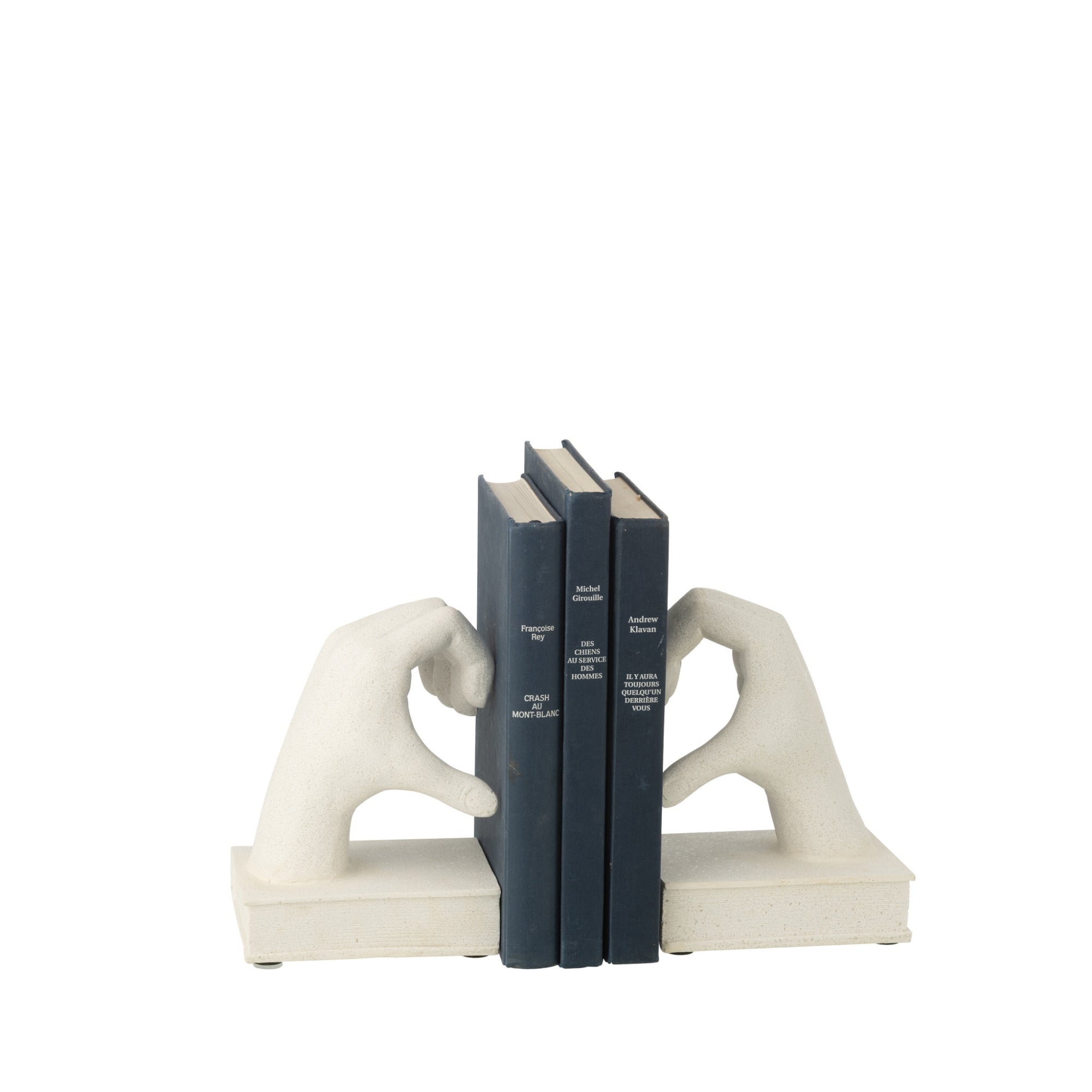 Set Van 2 Boekensteun Handen Love Polyresin Wit J-Line