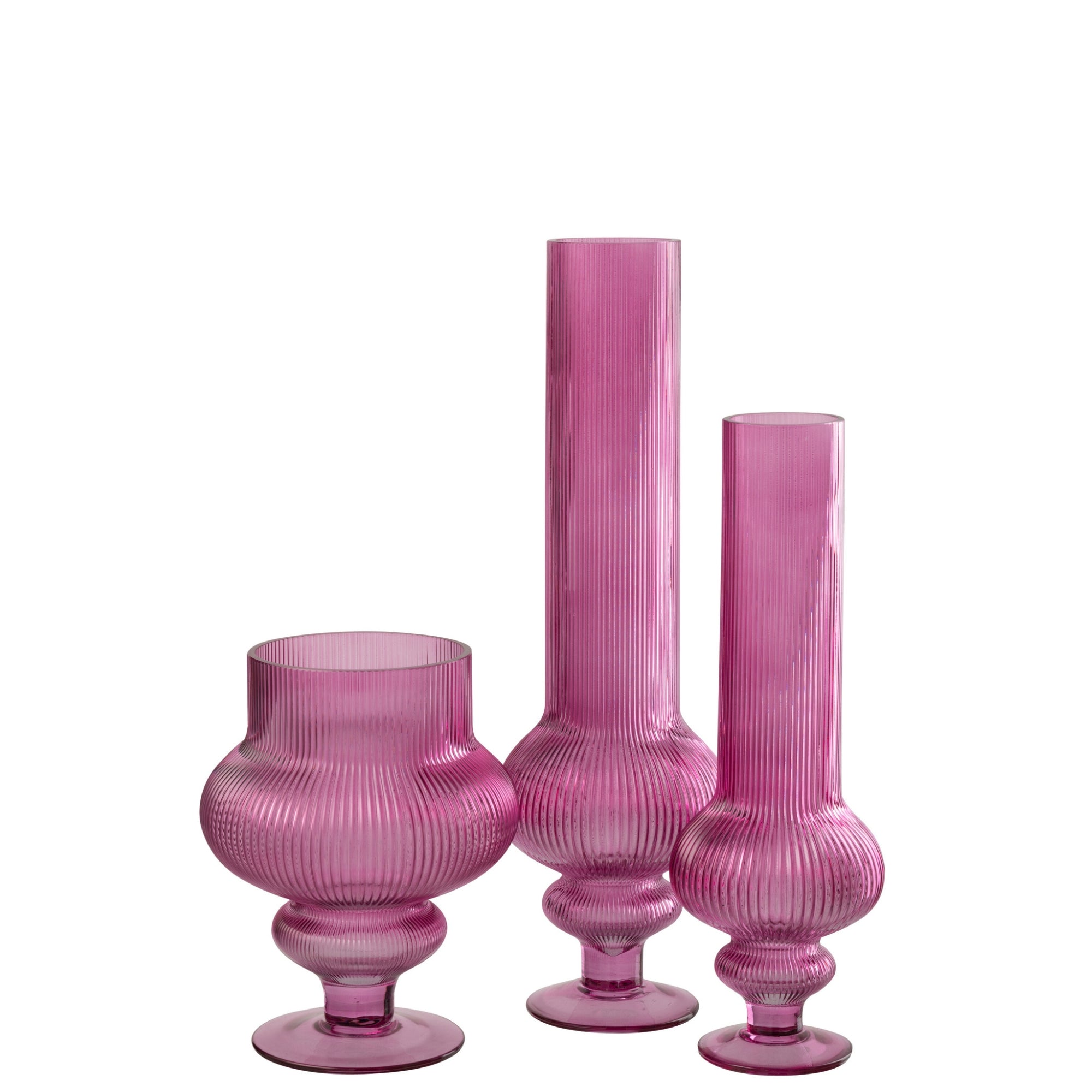 Vaas Ada Geribbeld Glas Fuchsia Medium J-Line