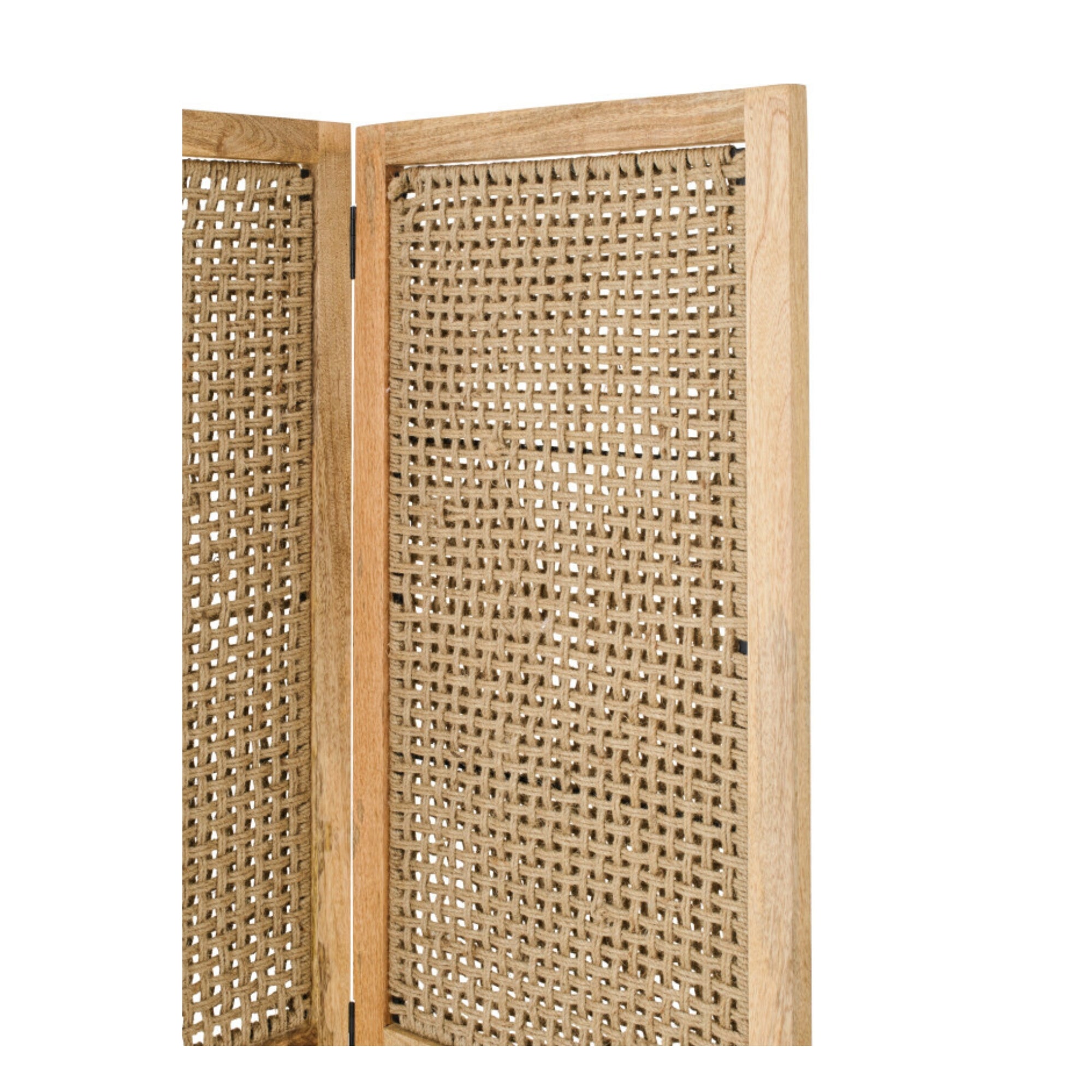 Kamerscherm Met Rieten Panelen Mangohout Naturel J-Line