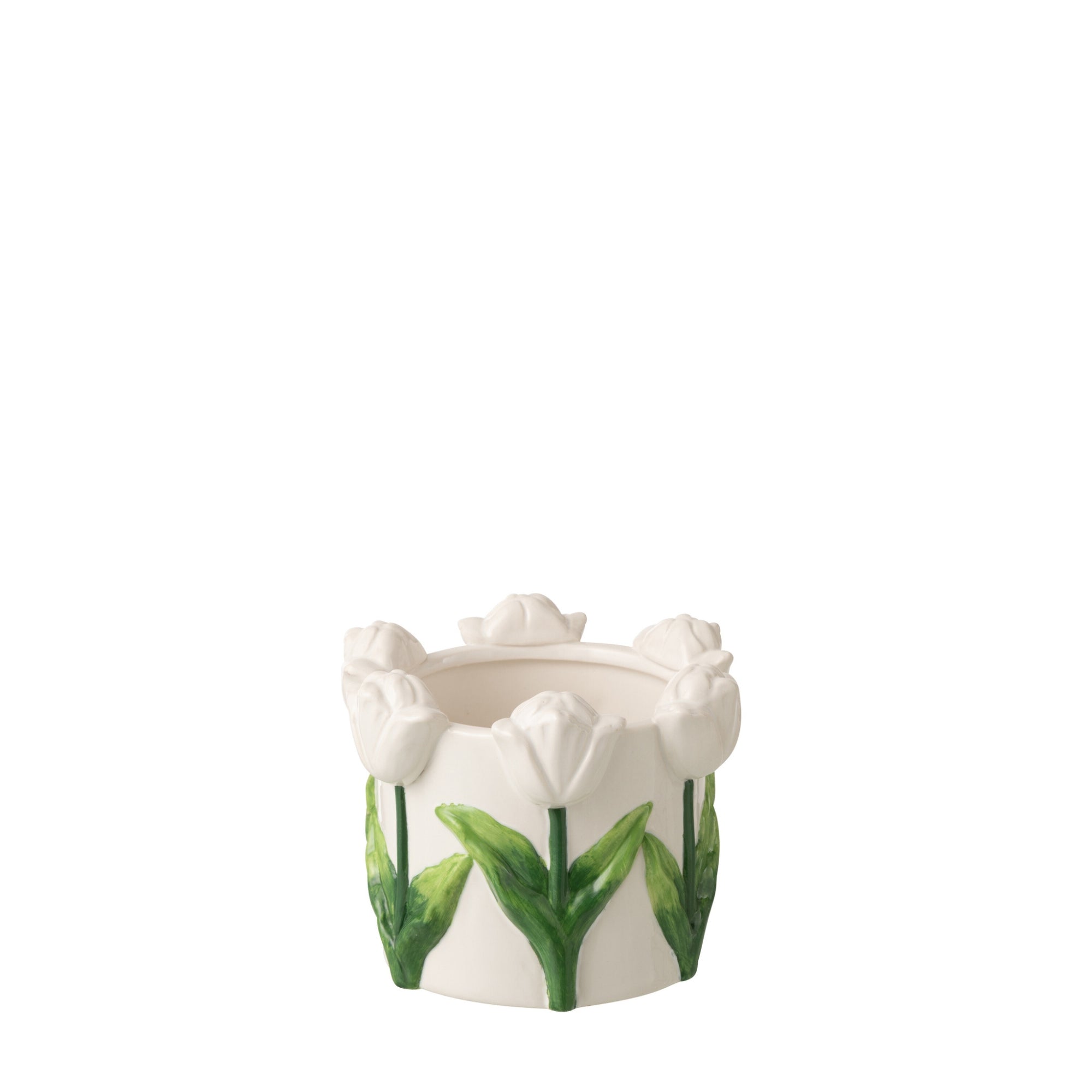 Bloempot Tulp Keramiek Wit/Groen Small J-Line