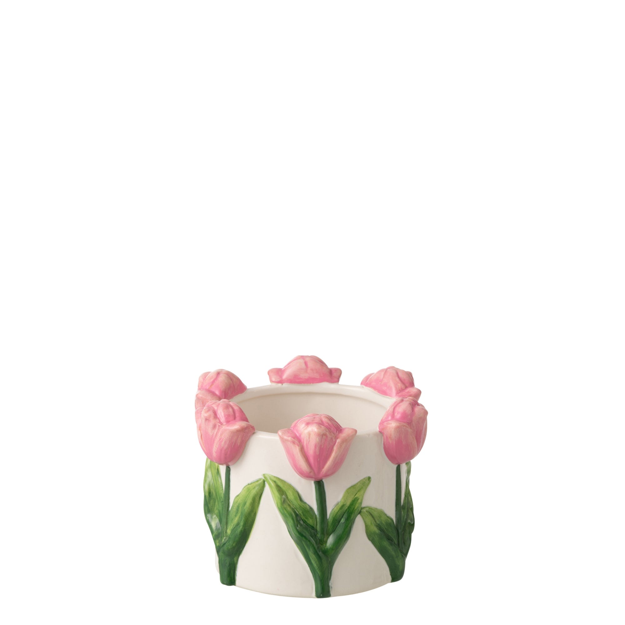 Bloempot Tulp Keramiek Wit/Lichtroze Small J-Line