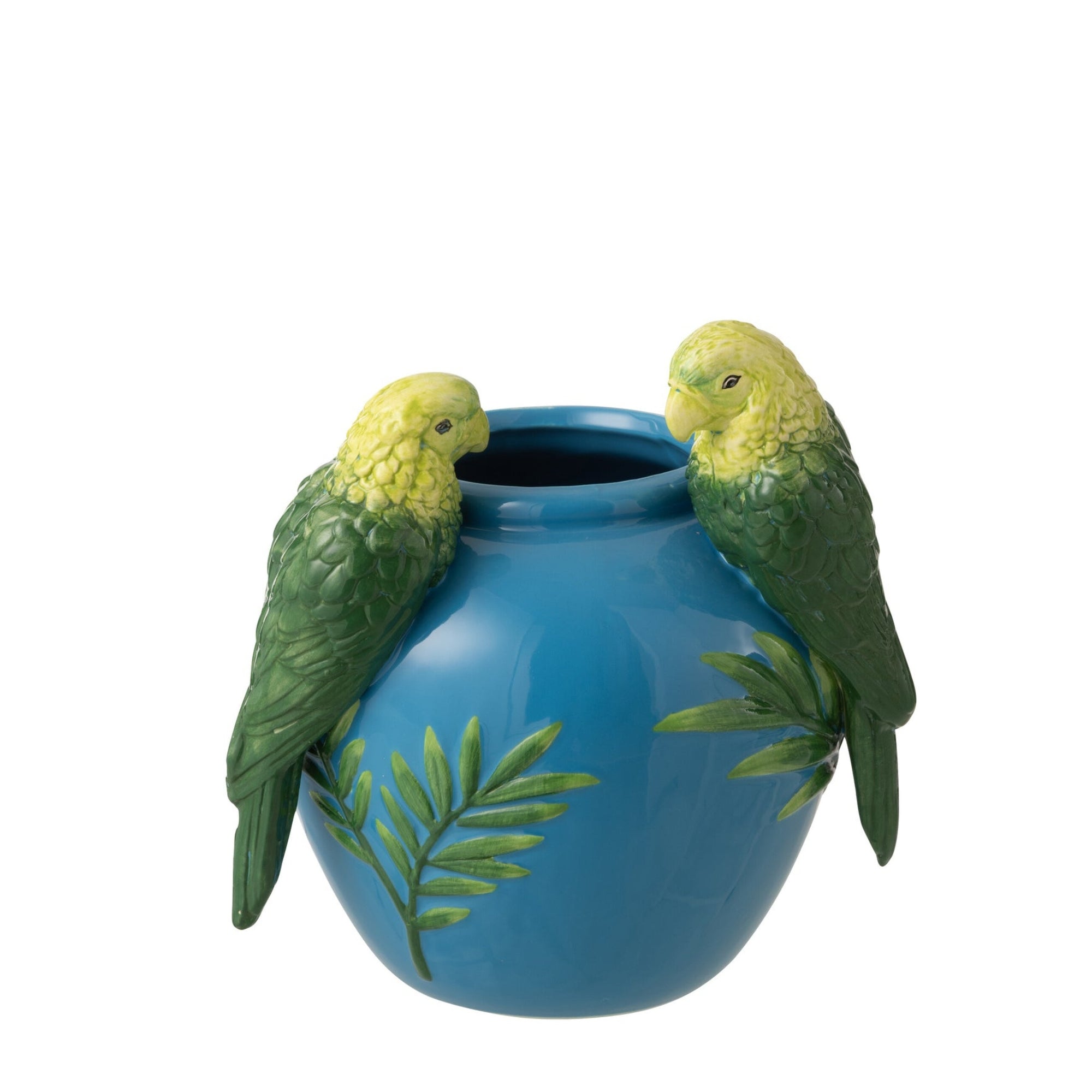 Vaas Papegaaien Keramiek Groen/Blauw Small J-Line