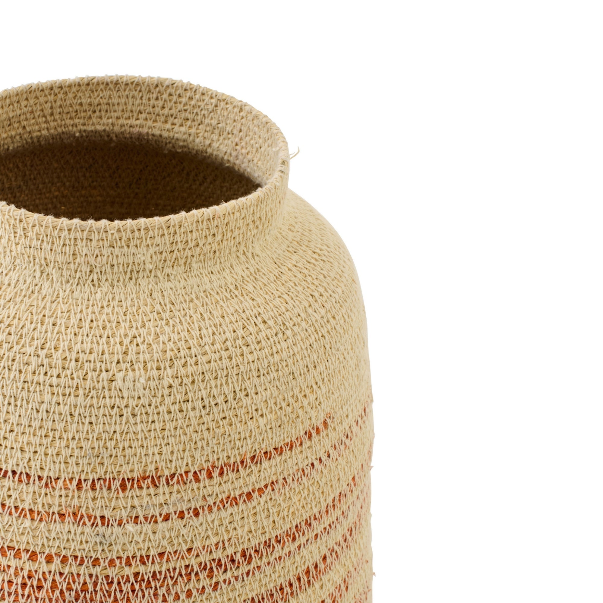 Mand Gestreept Zeegras Naturel/Donkeroranje J-Line