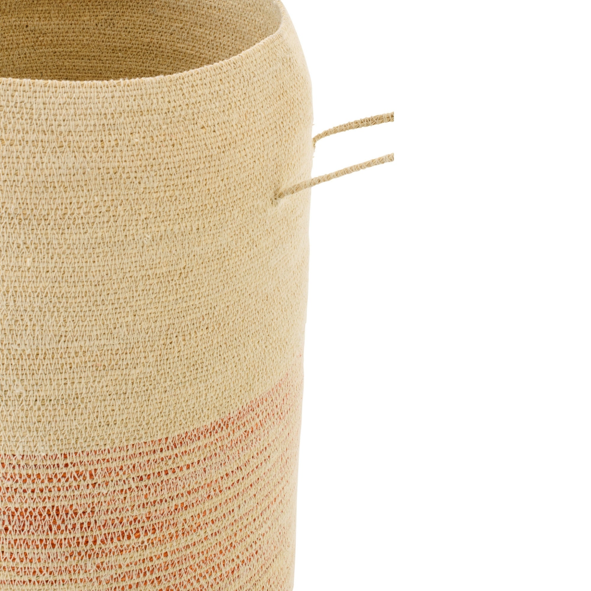 Mand Met Handvat Gestreept Zeegras Naturel/Donkeroranje J-Line