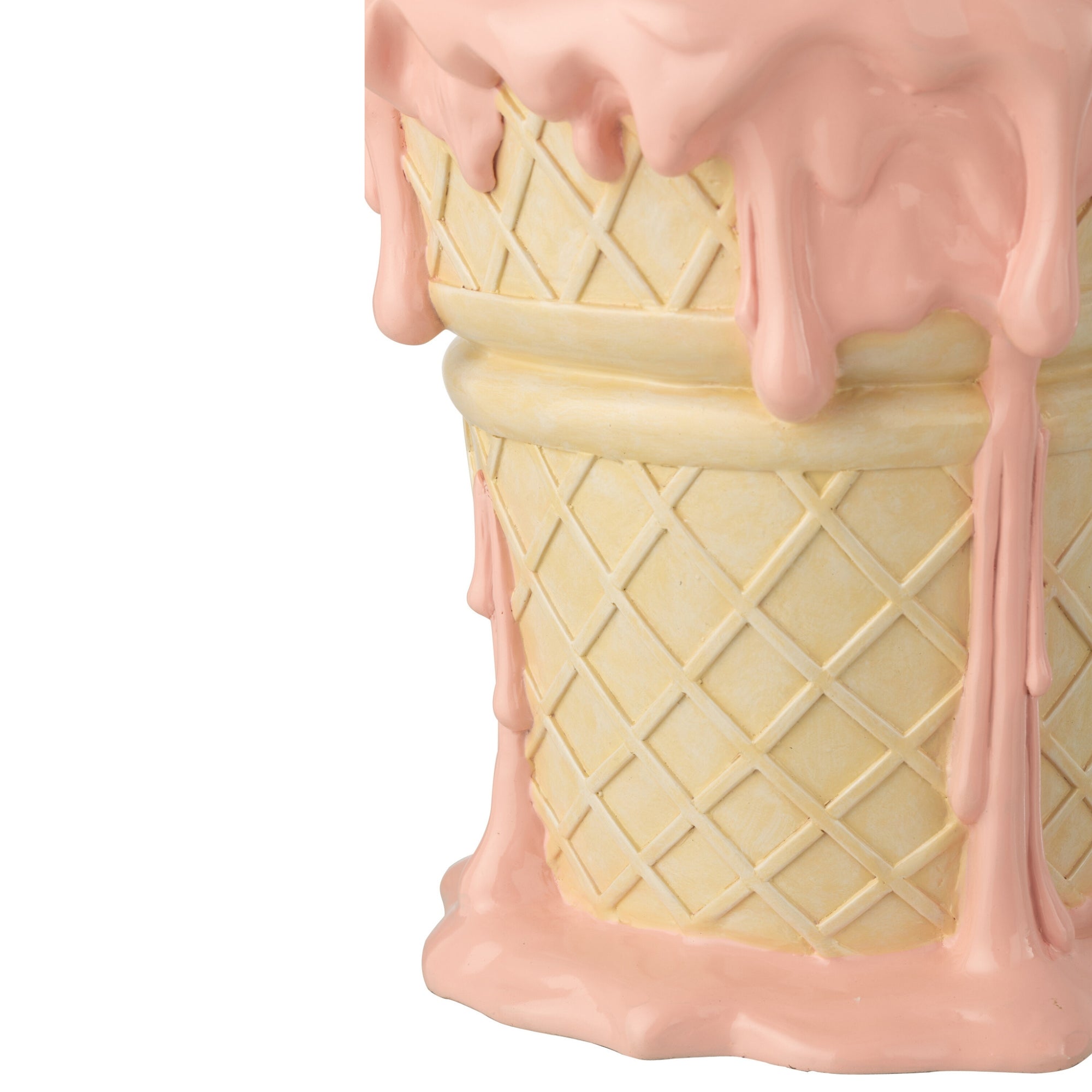 Bijzettafel Ijsje Polyresin Lichtroze/Beige J-Line