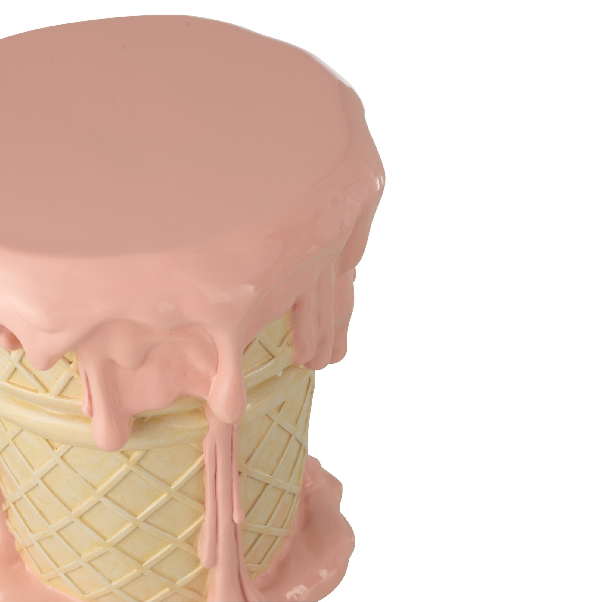 Bijzettafel Ijsje Polyresin Lichtroze/Beige J-Line