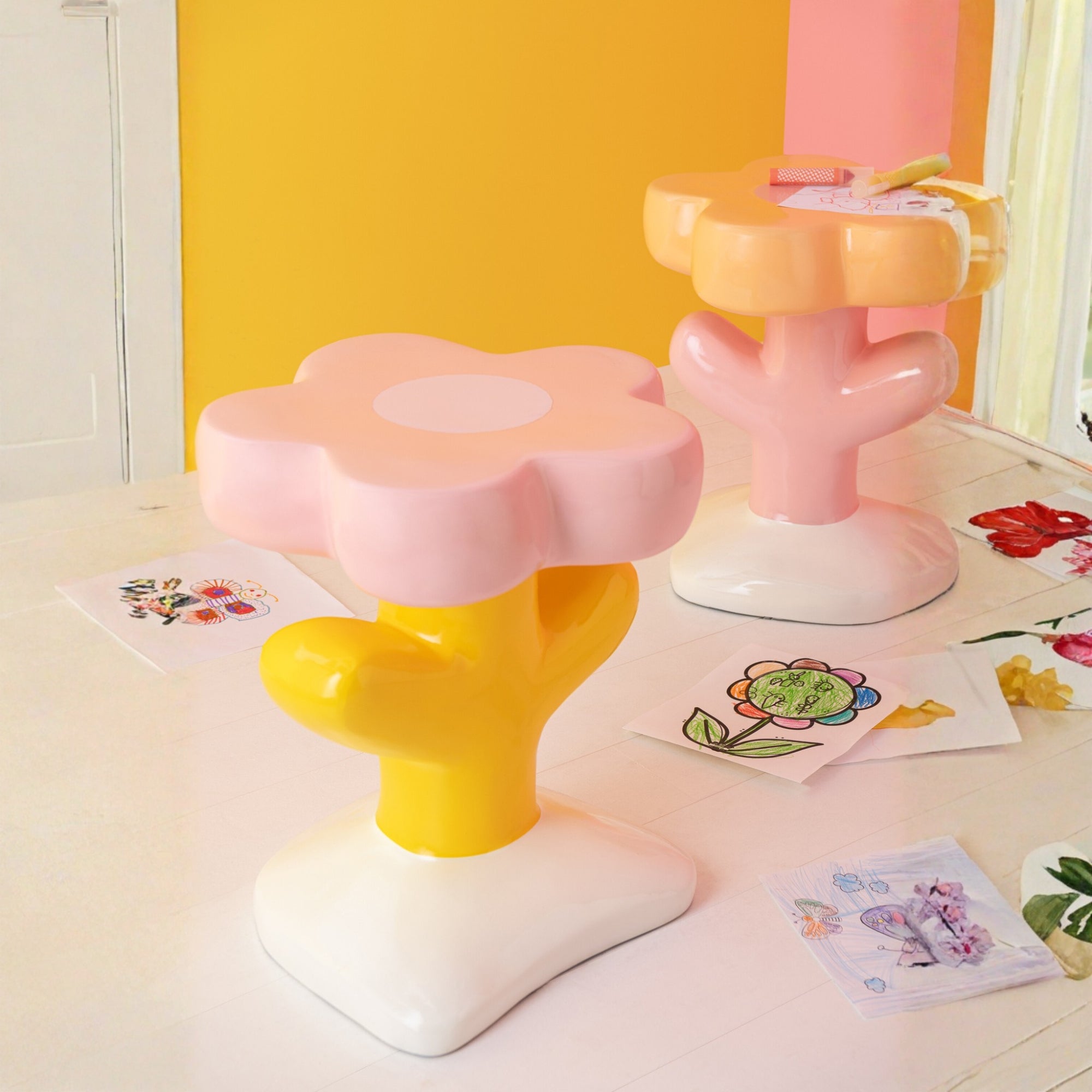 Bijzettafel Bloem Mia Glasvezel Multi J-Line