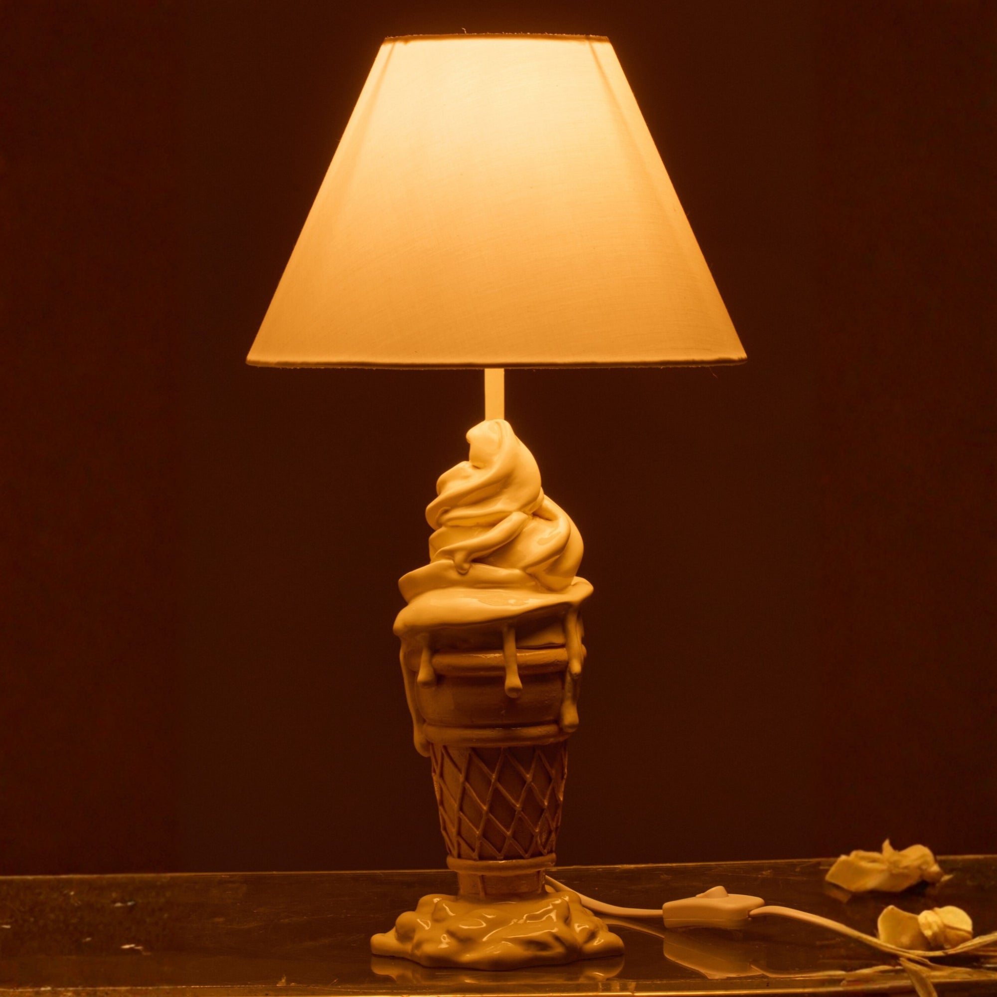 Lamp Ijsje Polyresin Geel/Beige J-Line