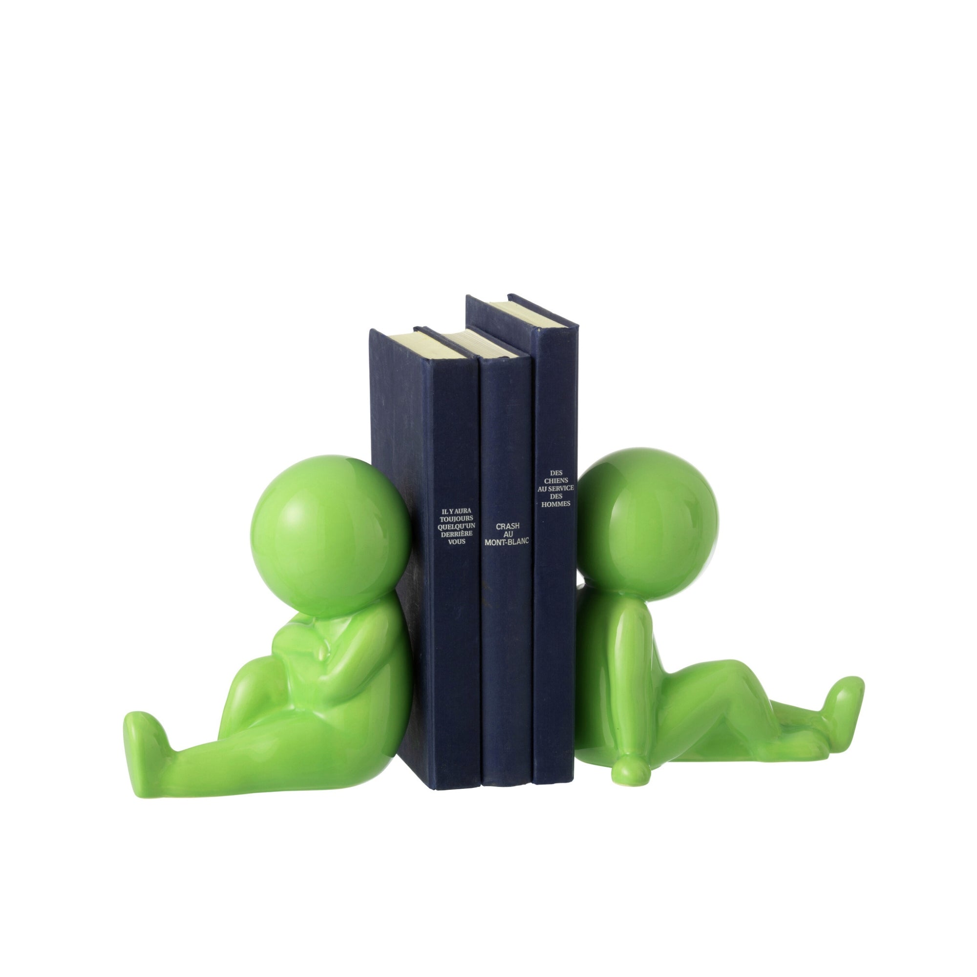 Set Van 2 Boekensteun Marcel Steengoed Groen J-Line