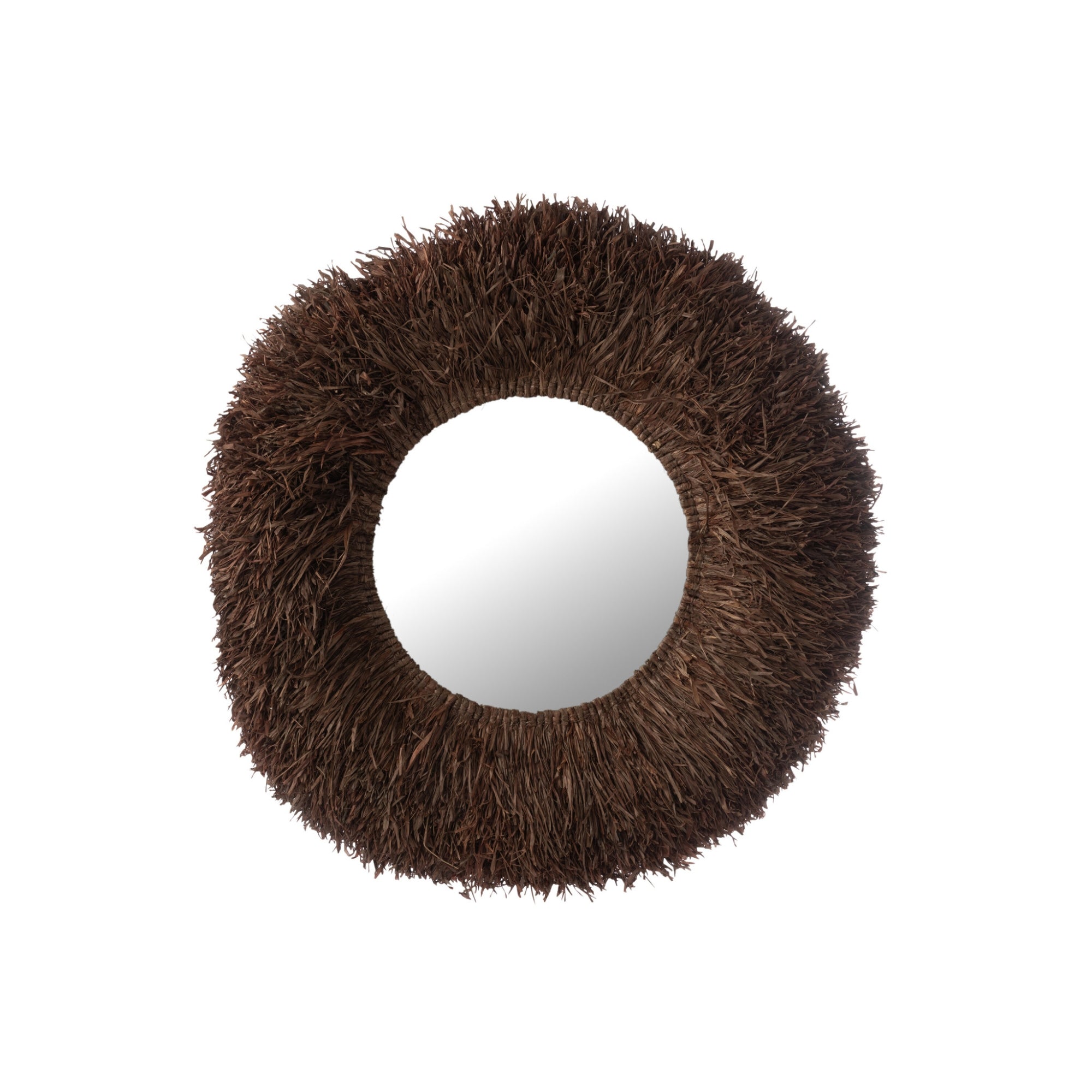 Wandspiegel Rond Sisal Donkerbruin J-Line
