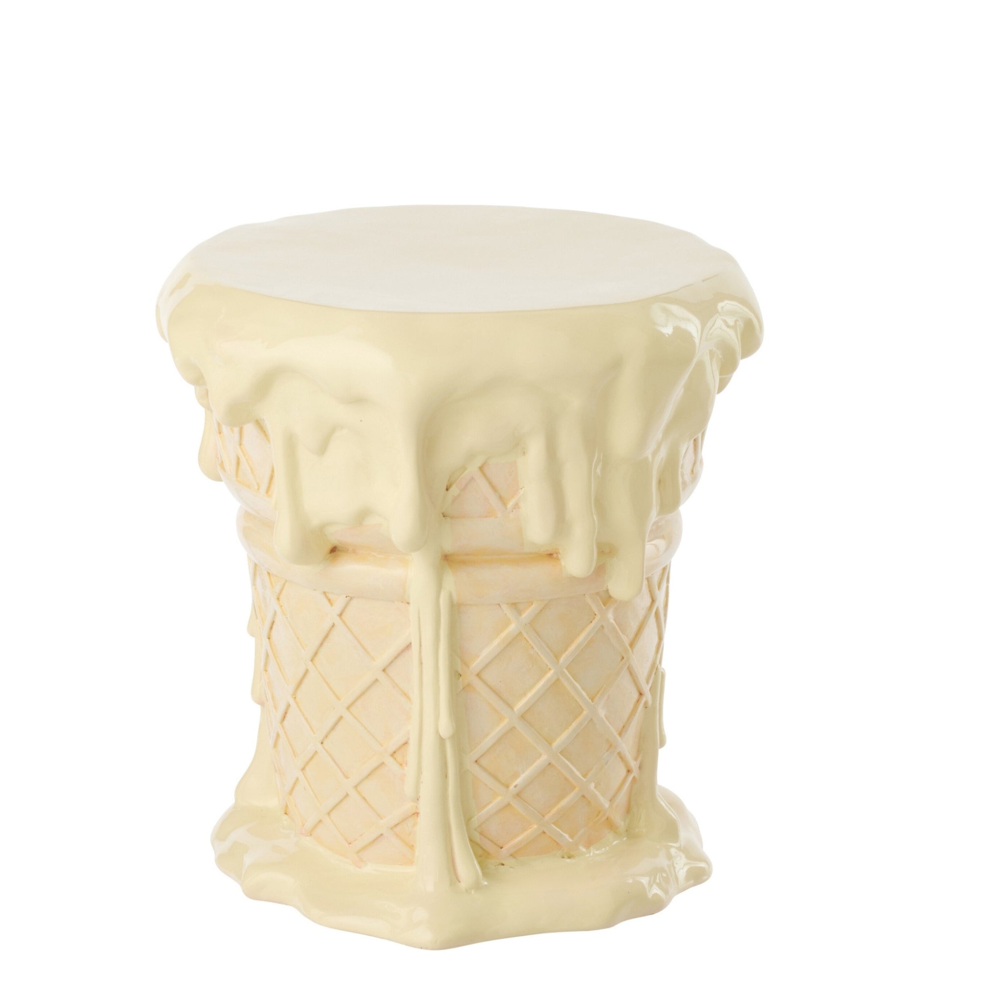 Bijzettafel Ijsje Polyresin Abrikoos/Beige J-Line